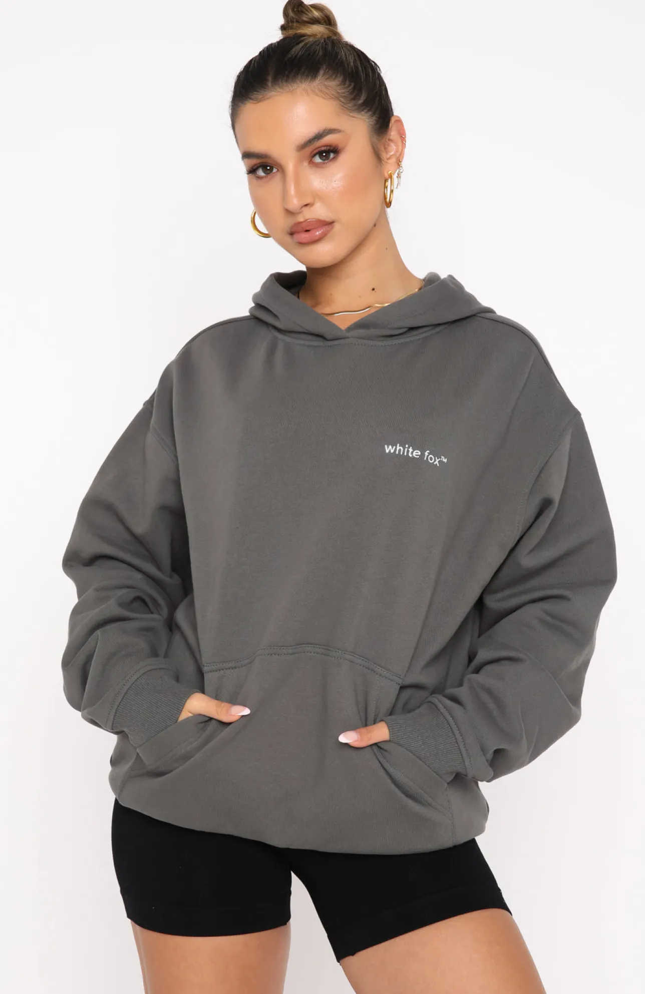 White Fox Boutique Do What It Takes Hoodie Slate grey New