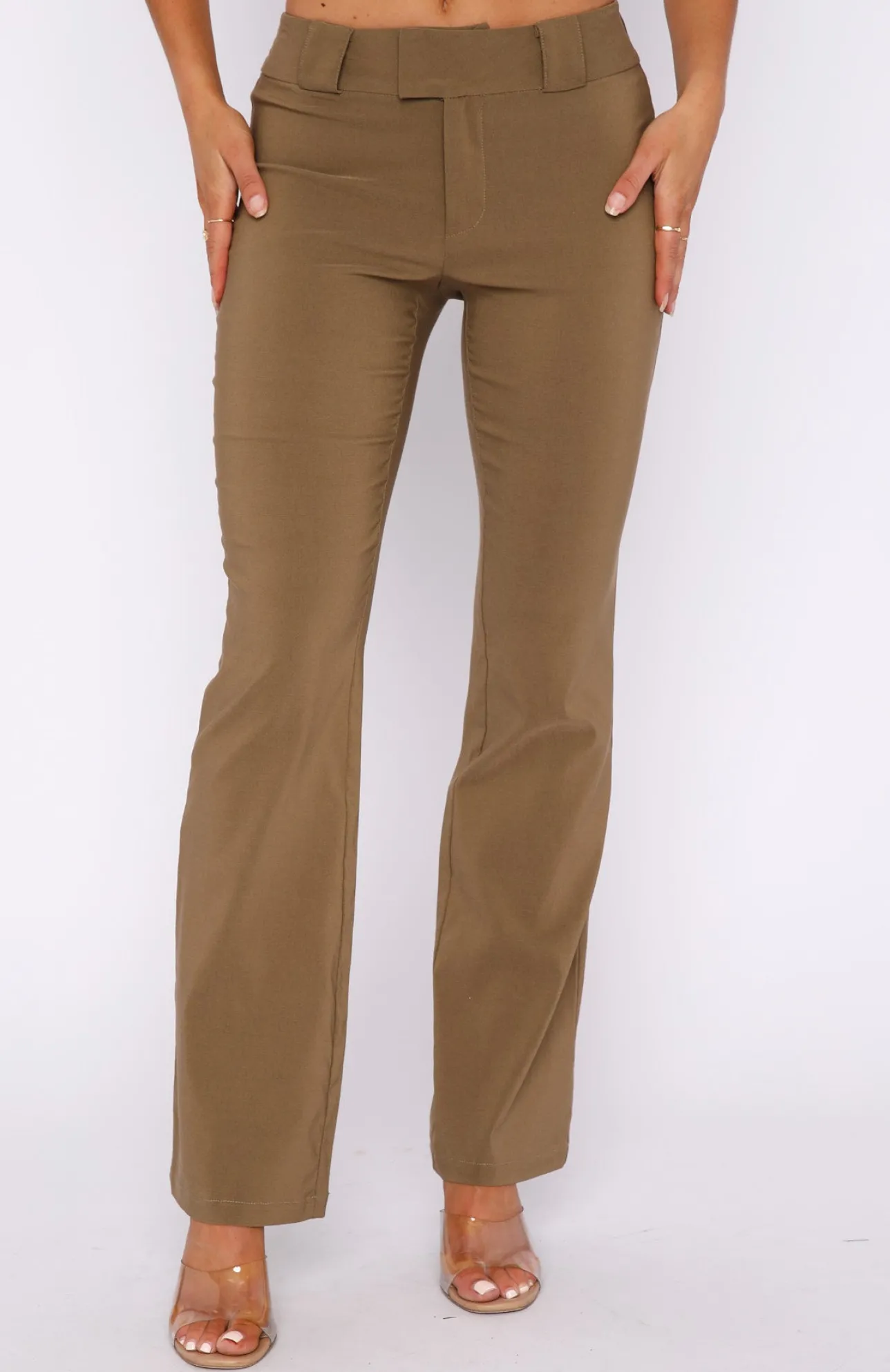 White Fox Boutique Don't Forget Me Pants Mocha brown Shop