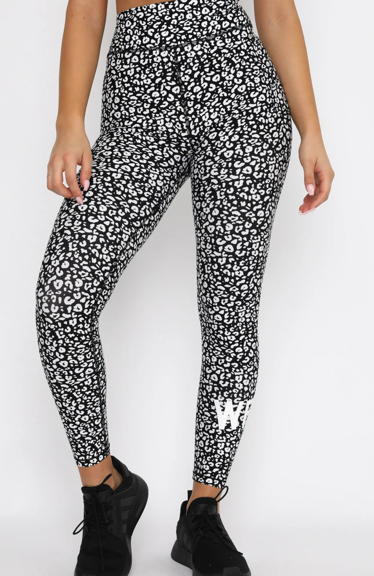 White Fox Boutique Down For It Leggings Leopard black Cheap