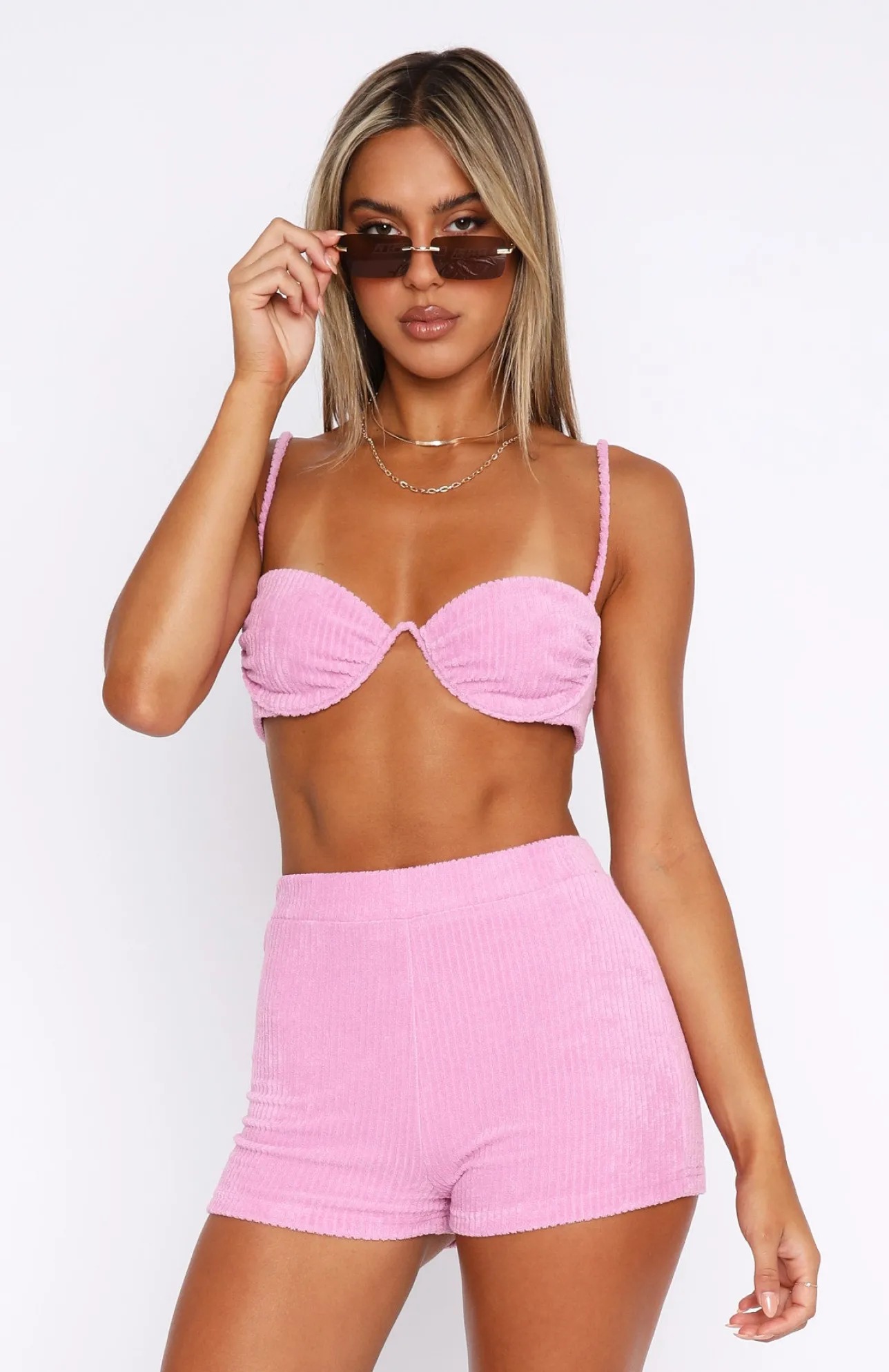 White Fox Boutique Dream Escape Booty Shorts pink Cheap