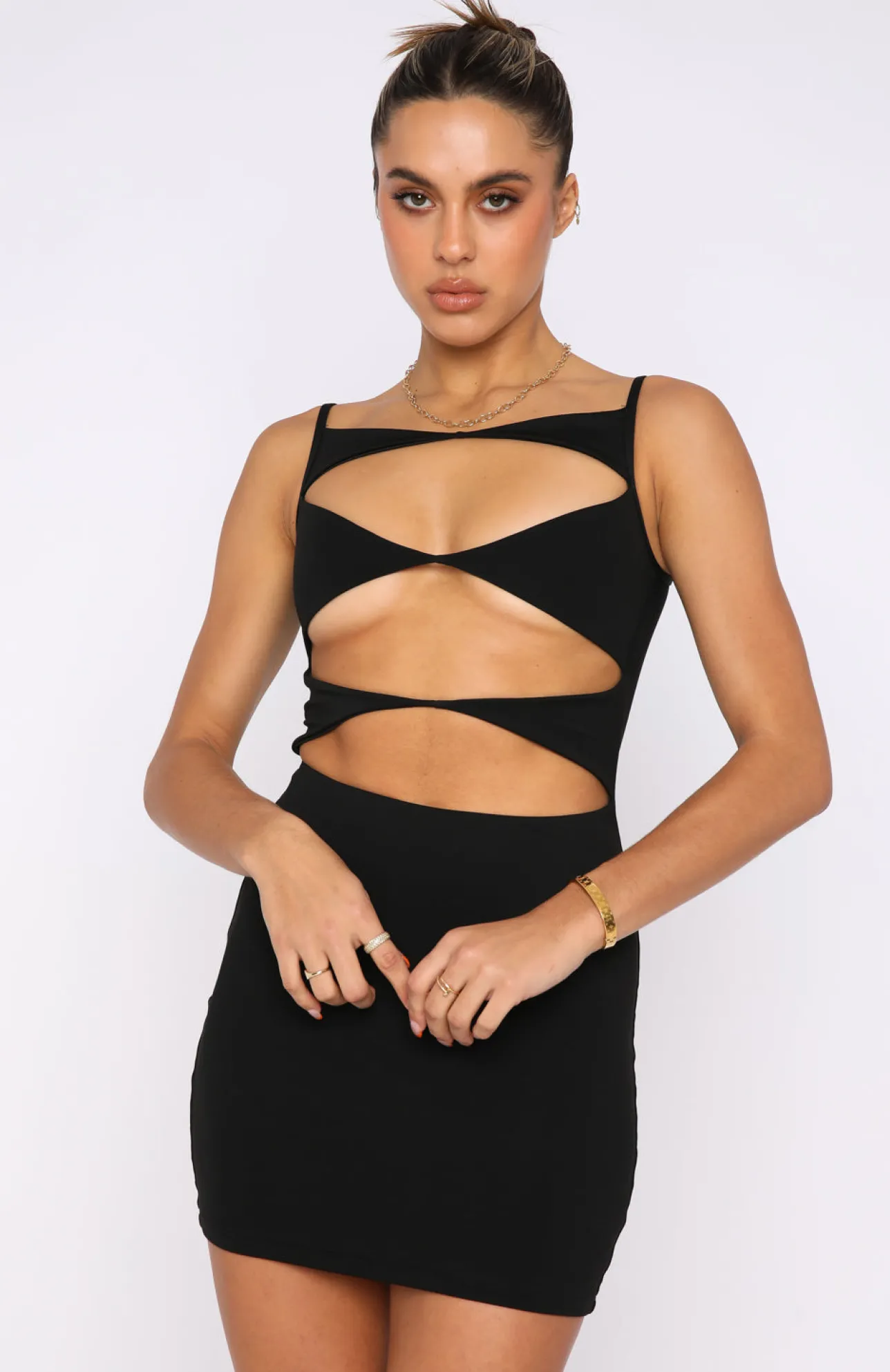 White Fox Boutique Eyes On Me Mini Dress black Clearance