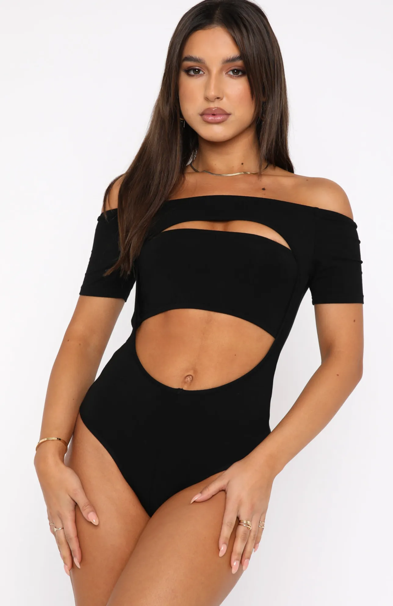 White Fox Boutique Fashion Club Bodysuit black Fashion