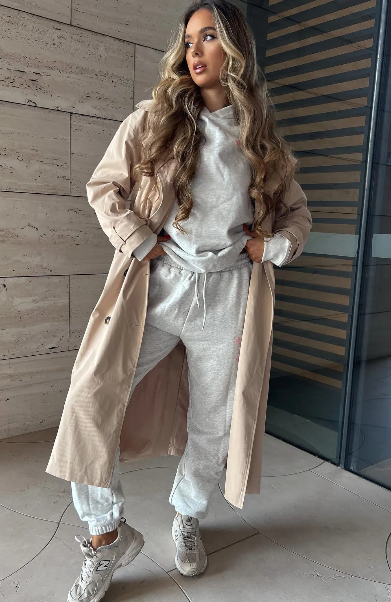White Fox Boutique Feeling Fine Trench Coat Beige nude Flash Sale