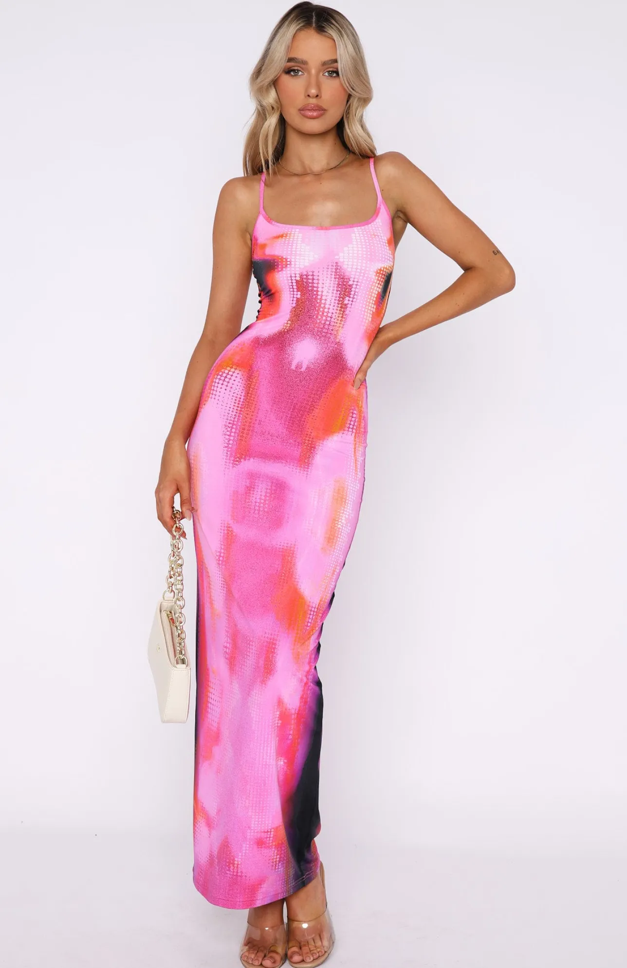 White Fox Boutique Feeling The Heat Maxi Dress Mars pink Flash Sale