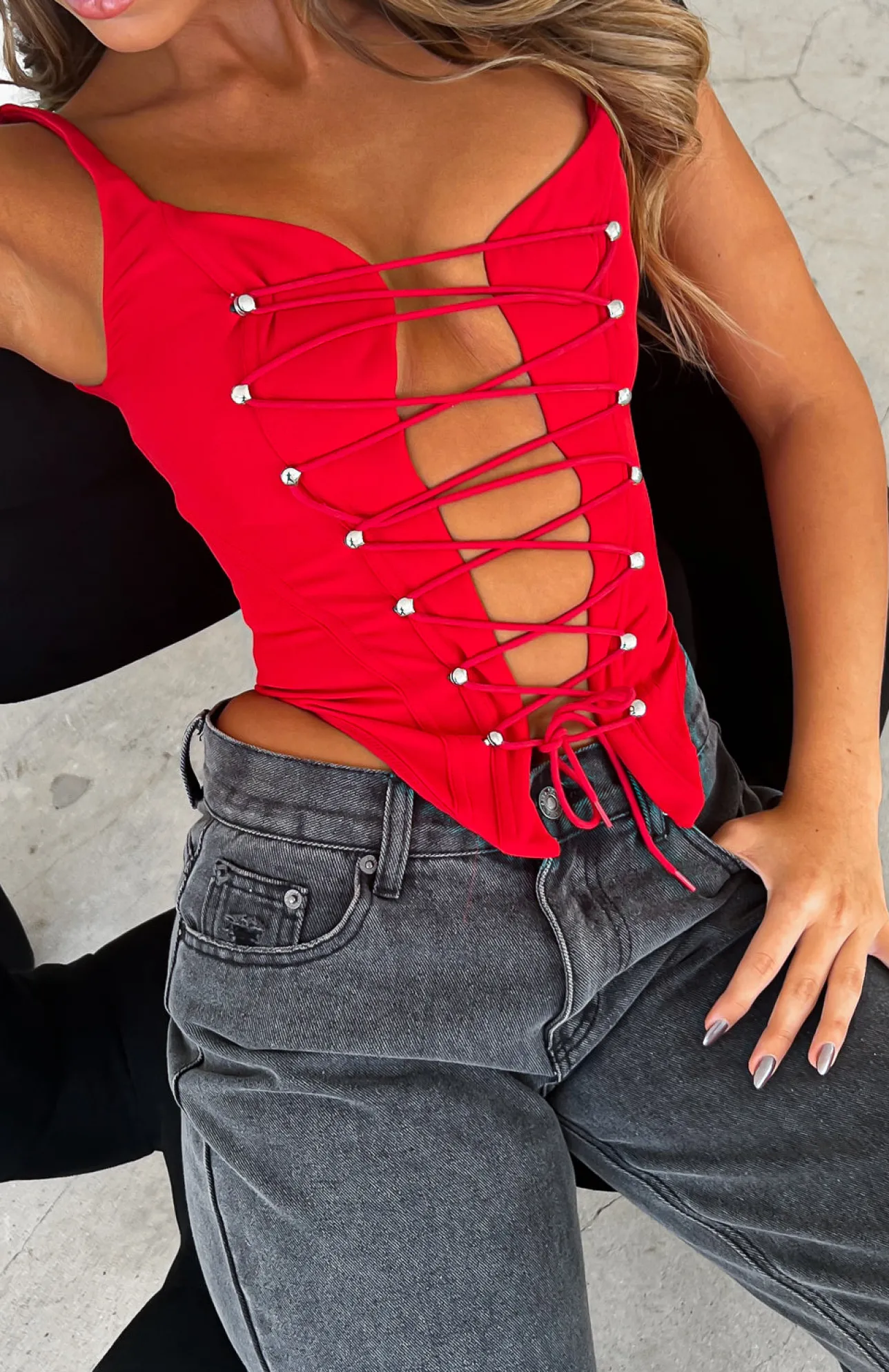 White Fox Boutique Fire In Her Eyes Bustier red New