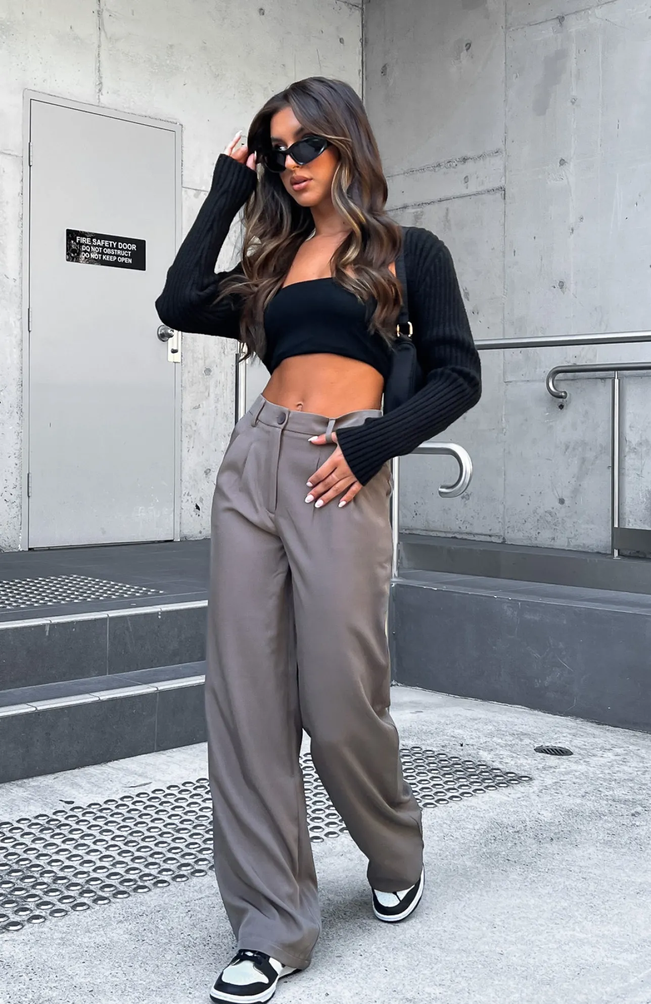 White Fox Boutique First Glimpse Pants Mocha brown Outlet