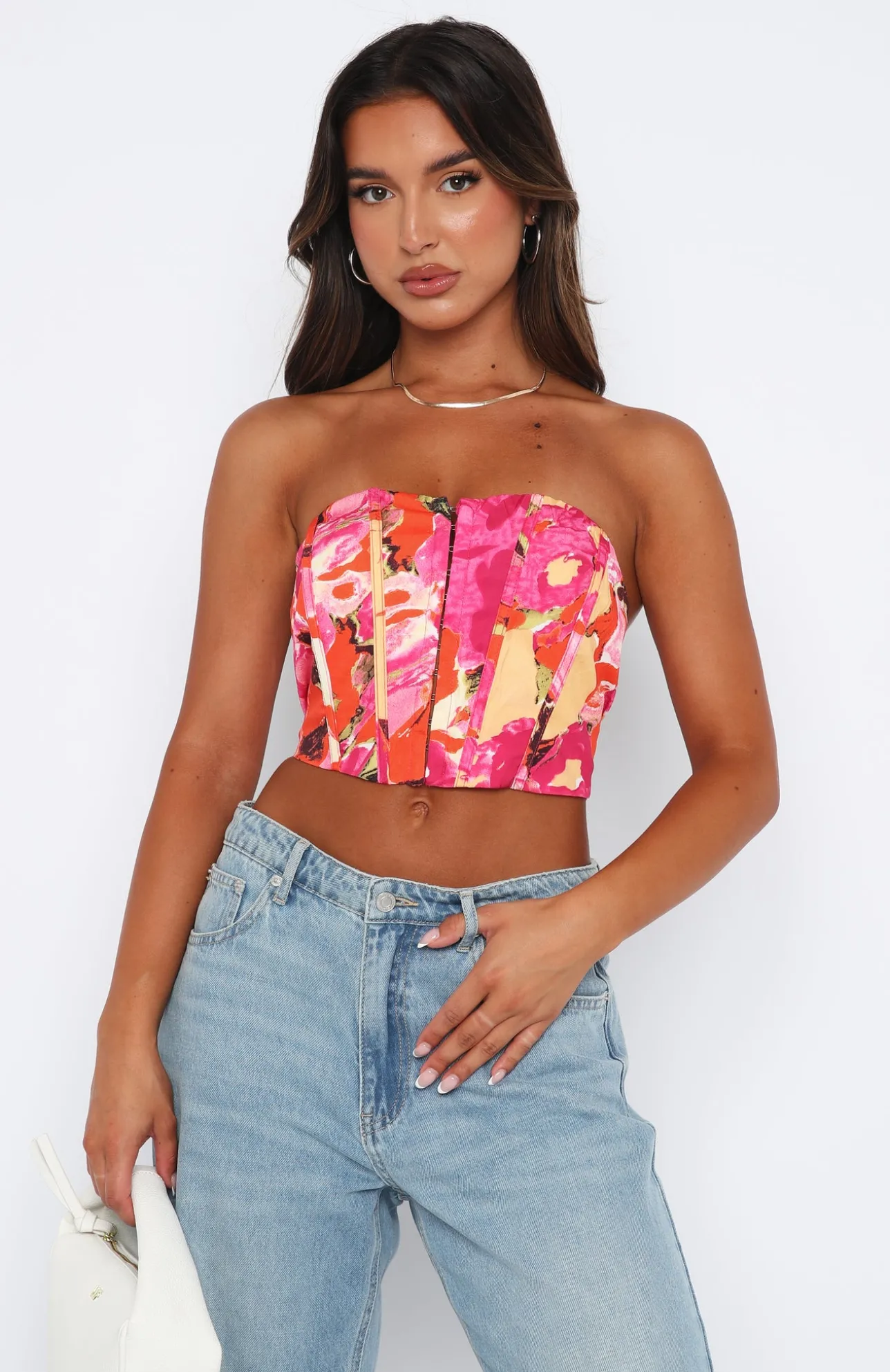 White Fox Boutique Fly Away Corset Print pink Outlet
