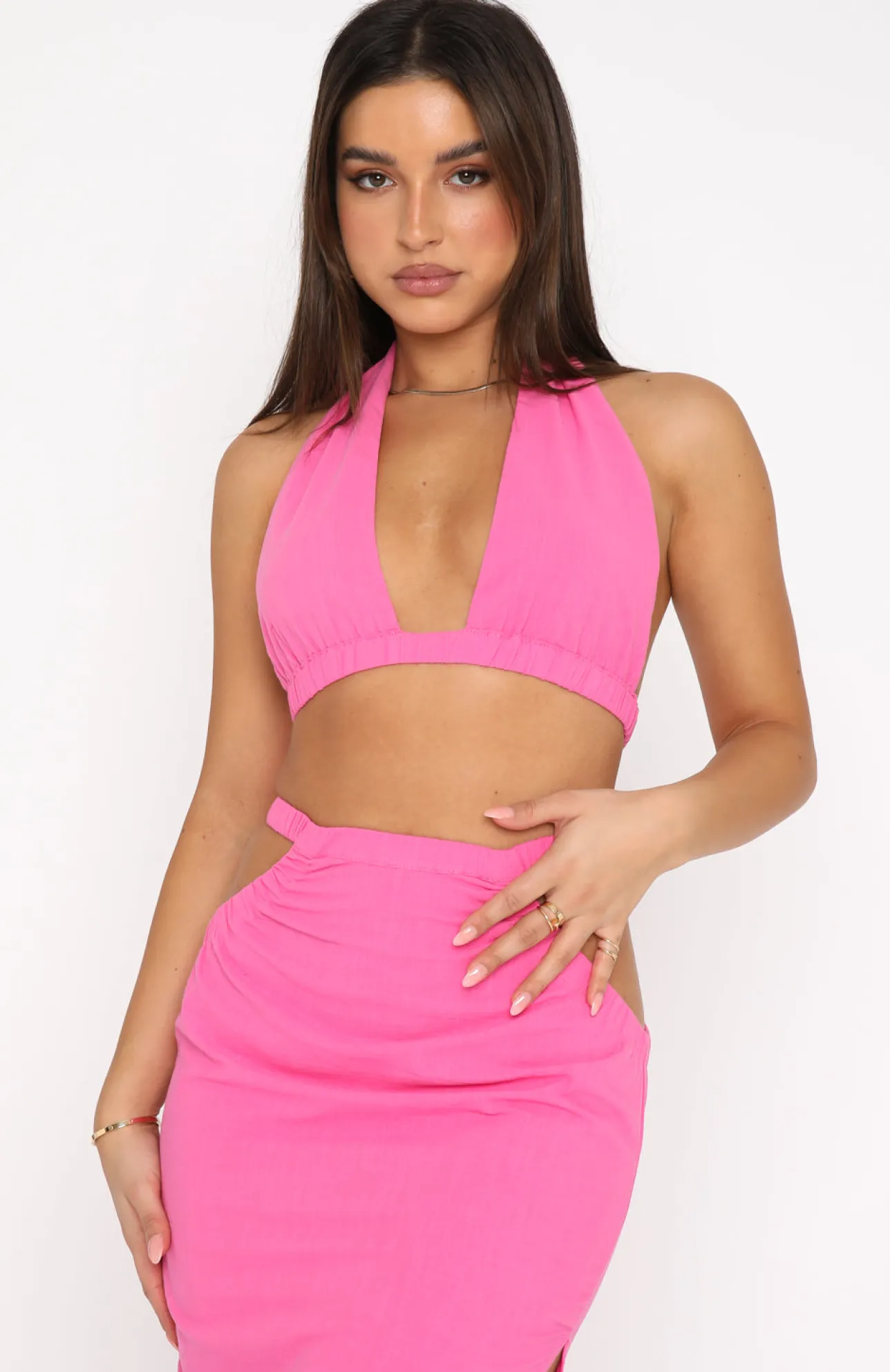 White Fox Boutique Forever Feeling Crop pink New