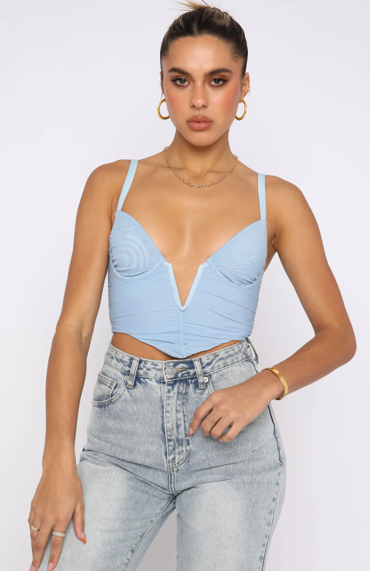 White Fox Boutique Forget It Bustier Dusty blue Online