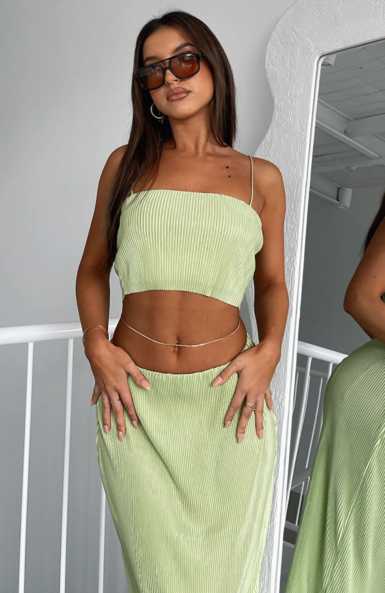 White Fox Boutique From The Start Crop Lime green Online
