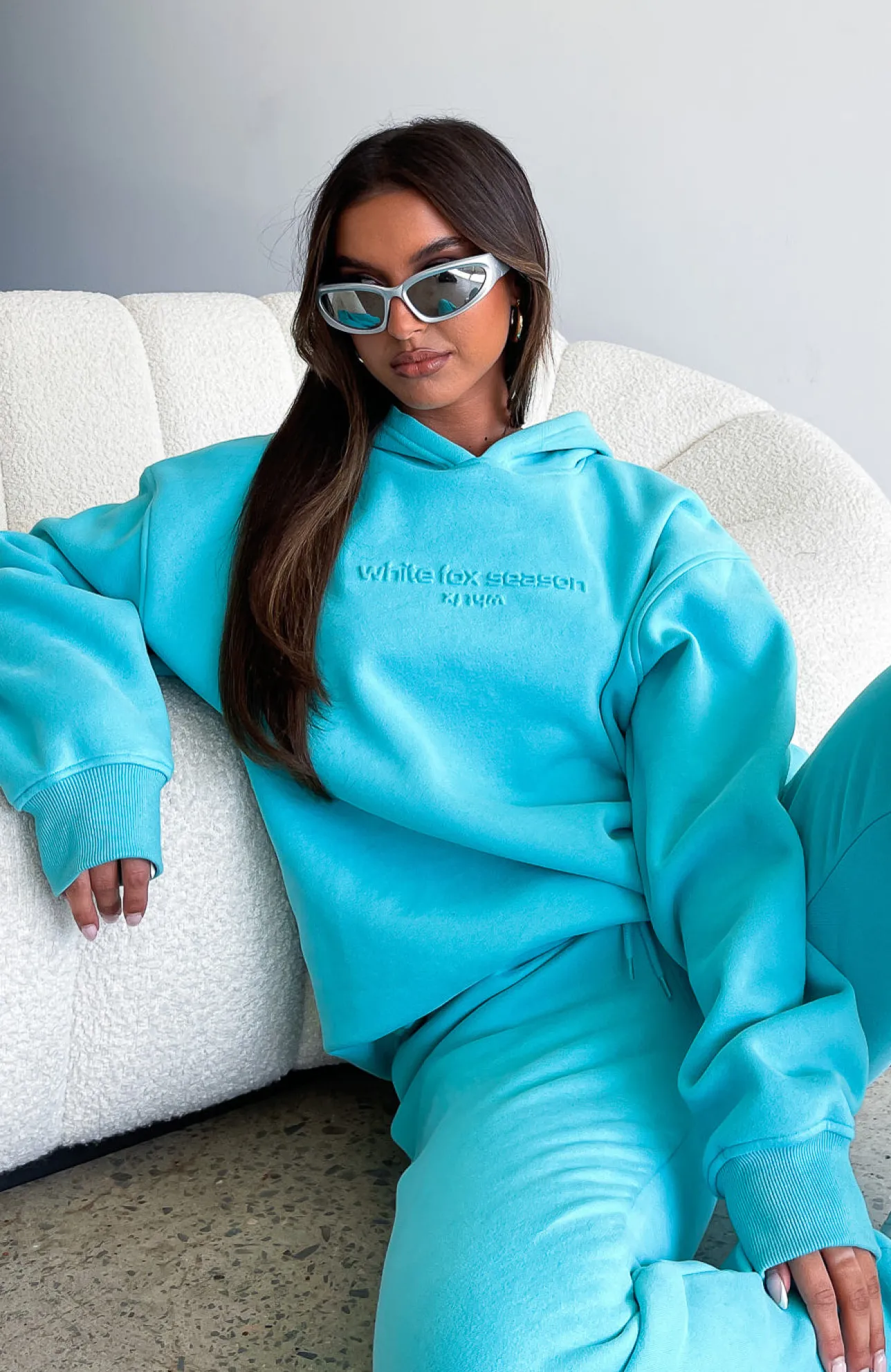 White Fox Boutique Future Forward Oversized Hoodie Arctic blue Fashion