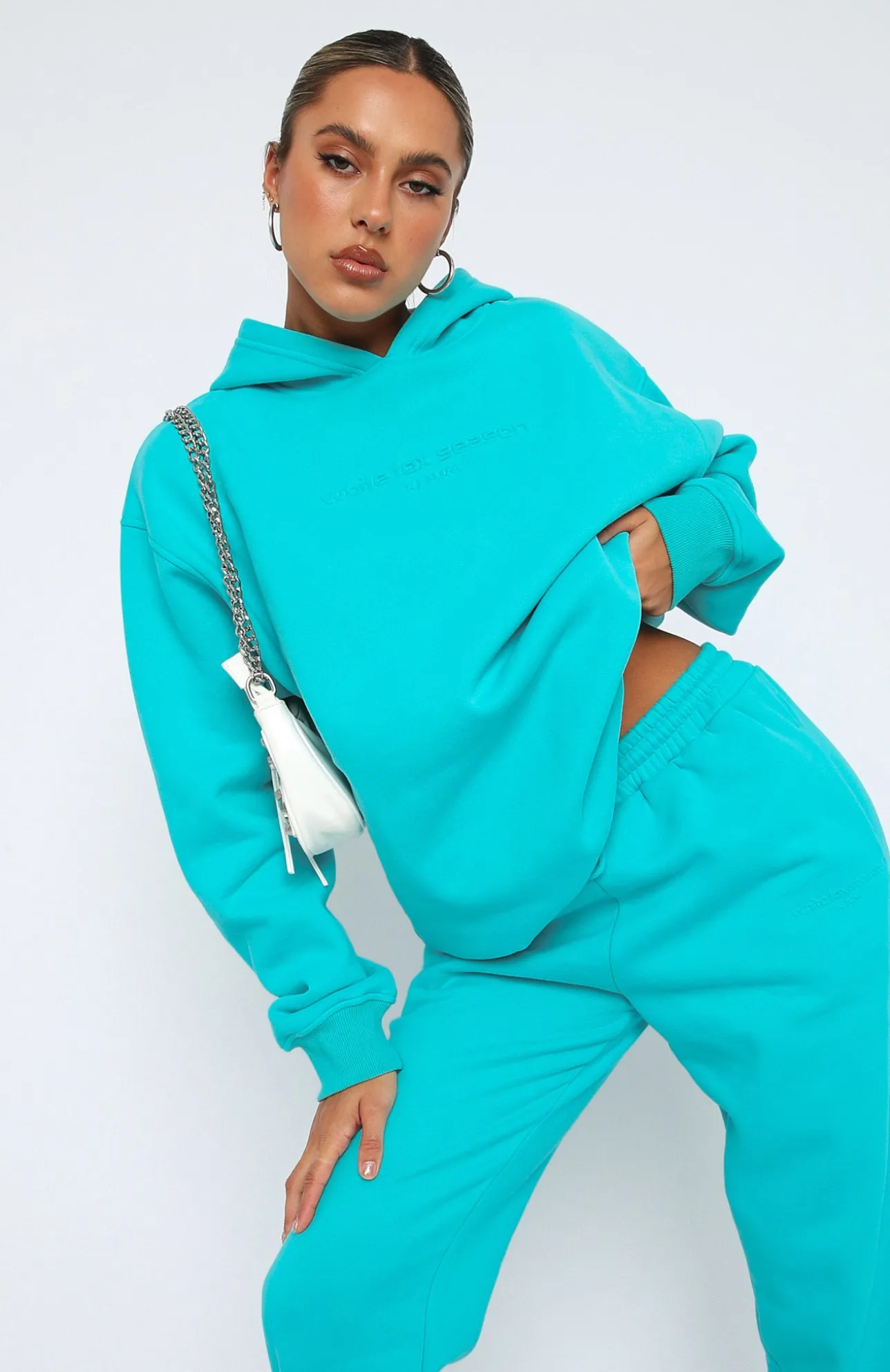 White Fox Boutique Future Forward Oversized Hoodie Arctic blue Fashion