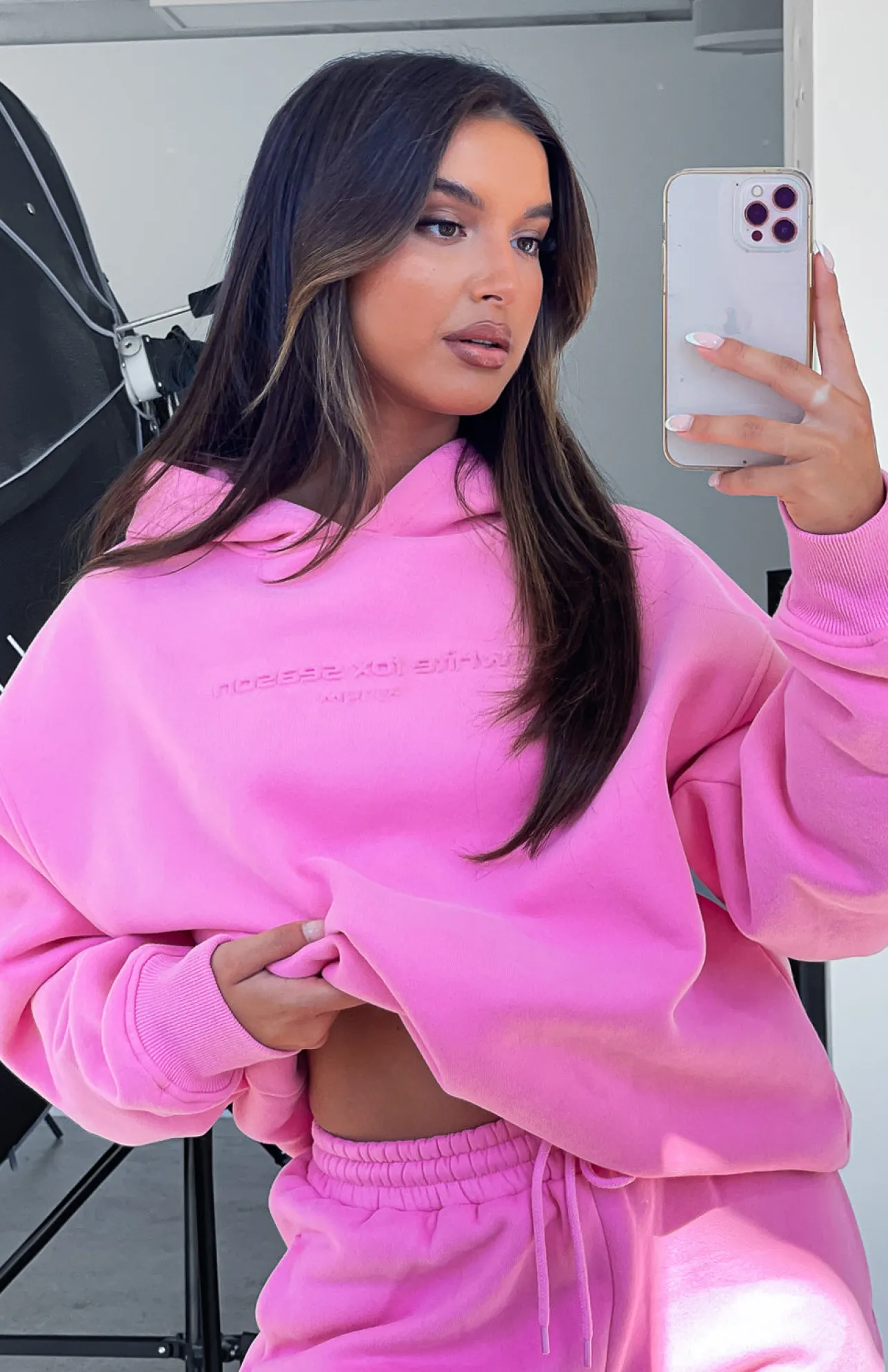 White Fox Boutique Future Forward Oversized Hoodie Candy pink Clearance