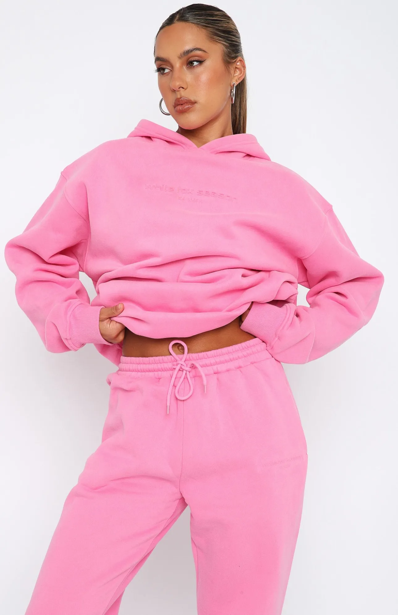White Fox Boutique Future Forward Oversized Hoodie Candy pink Clearance