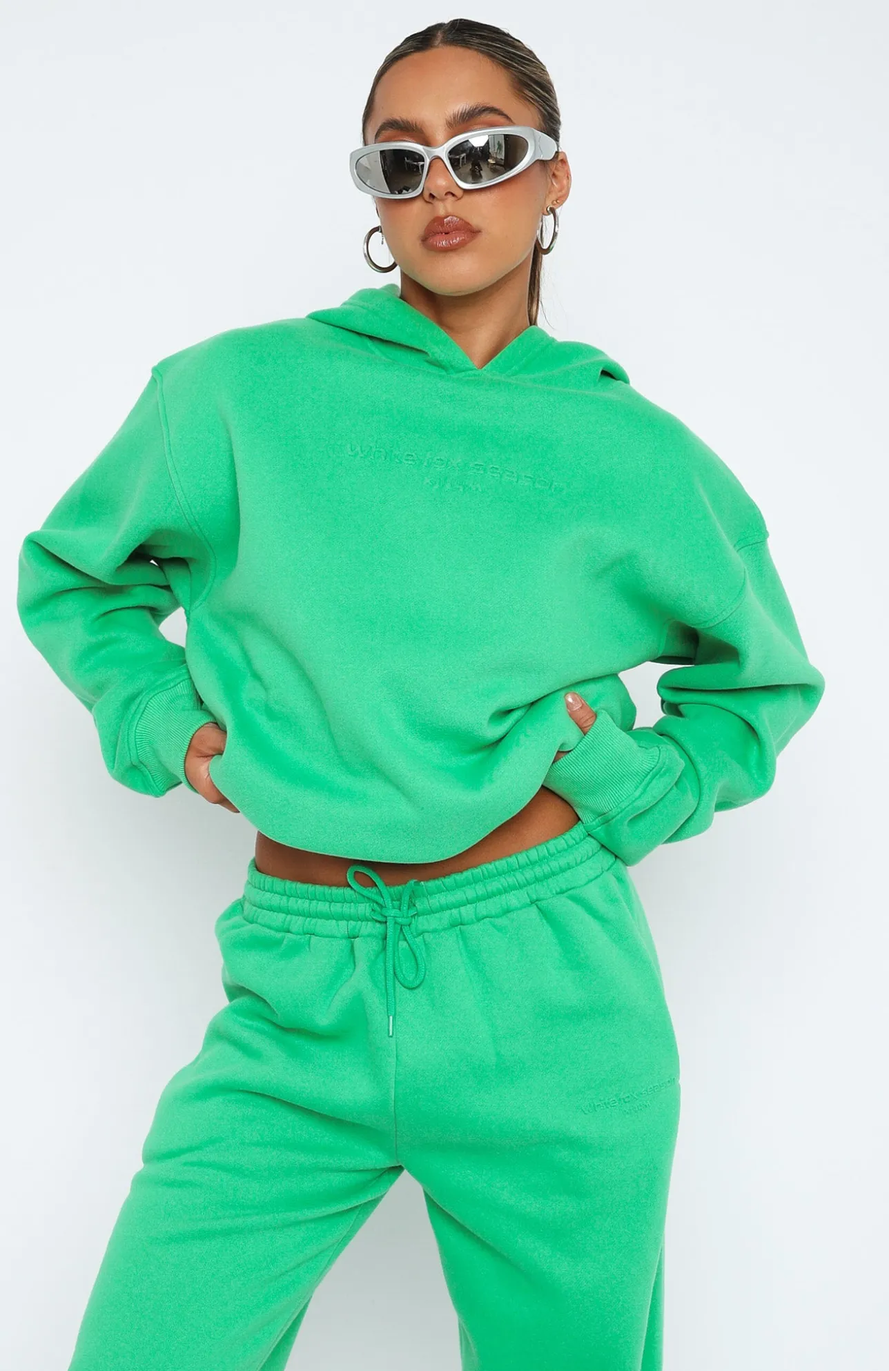 White Fox Boutique Future Forward Oversized Hoodie Jolly green Discount