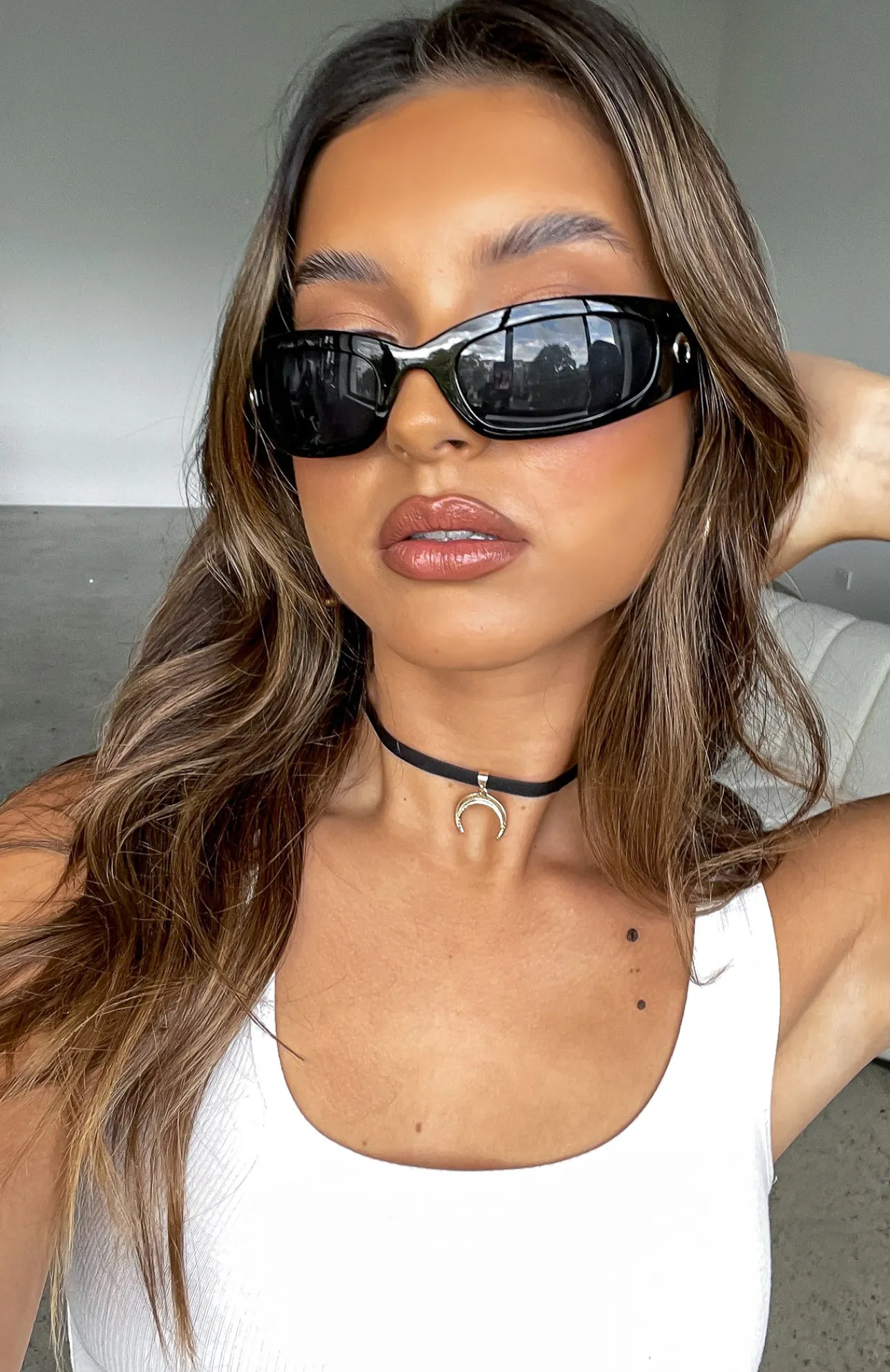 White Fox Boutique Gia Choker /Silver black Store