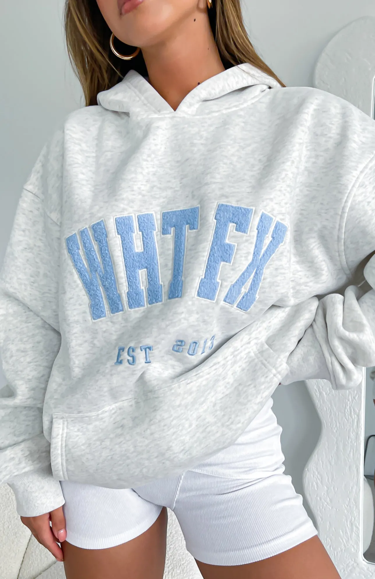 White Fox Boutique Give It Away Oversized Hoodie Marle grey Best