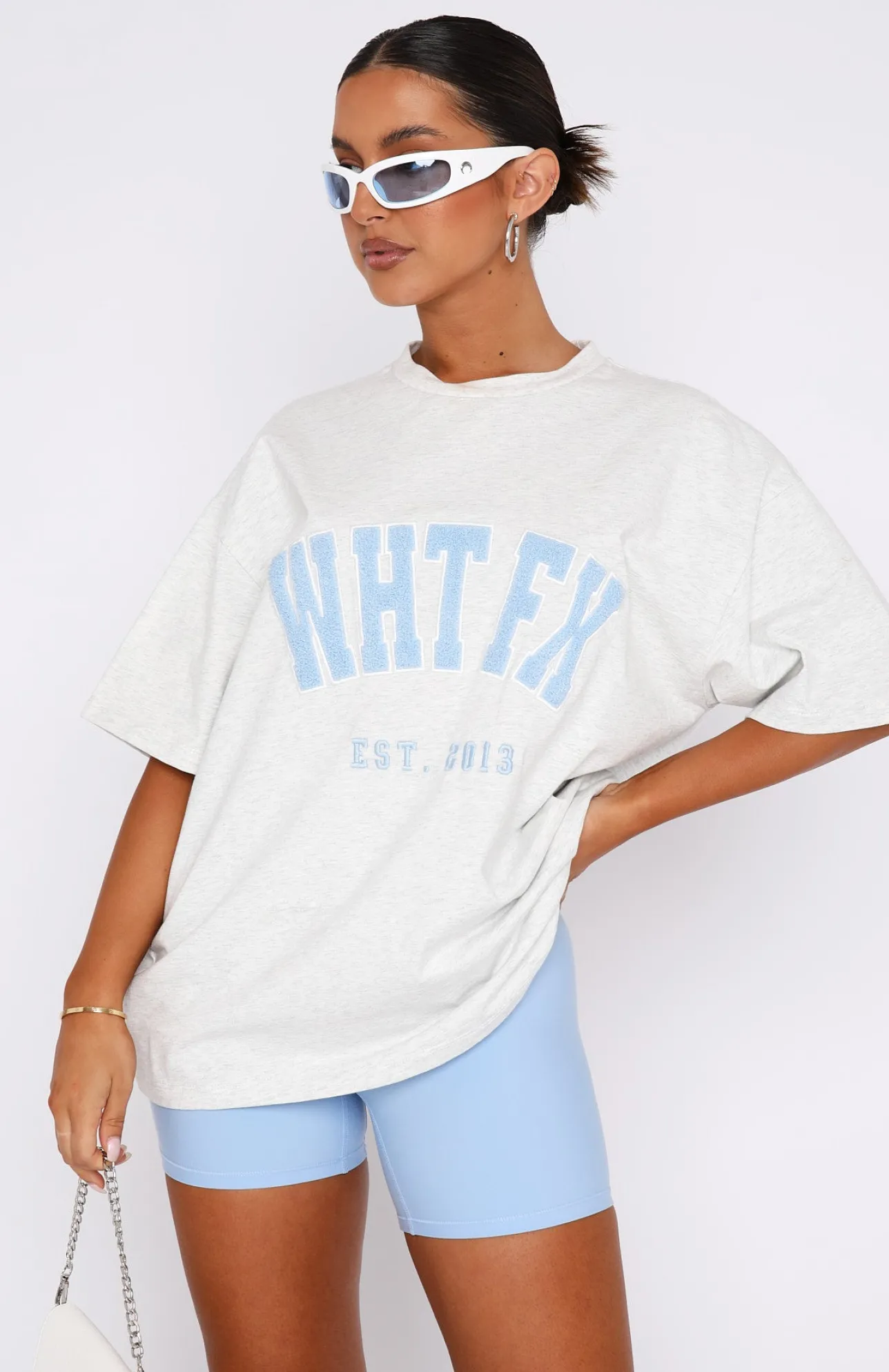 White Fox Boutique Give It Away Oversized Tee Marle grey Online