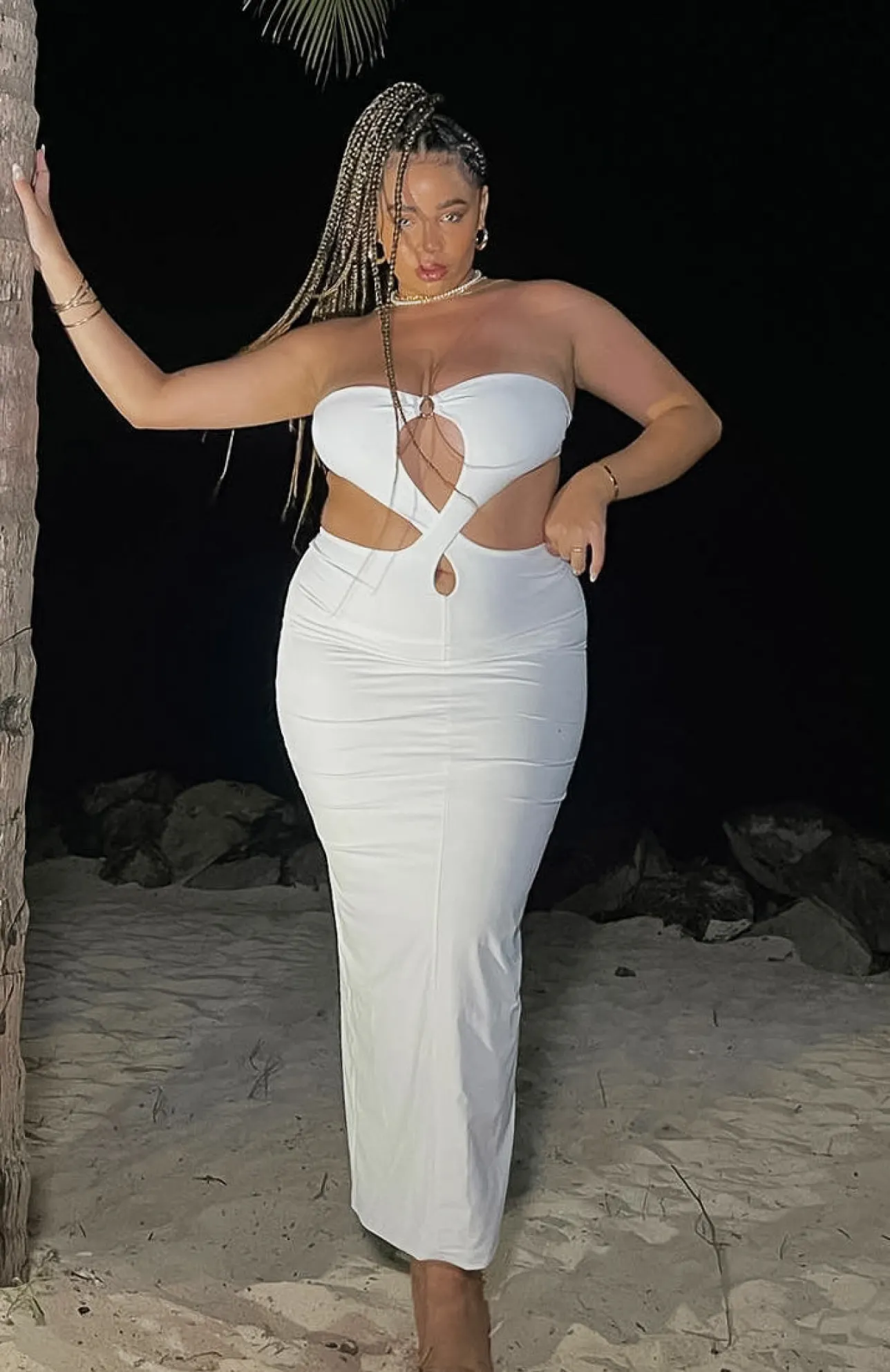 White Fox Boutique Give Me Space Maxi Dress white Store