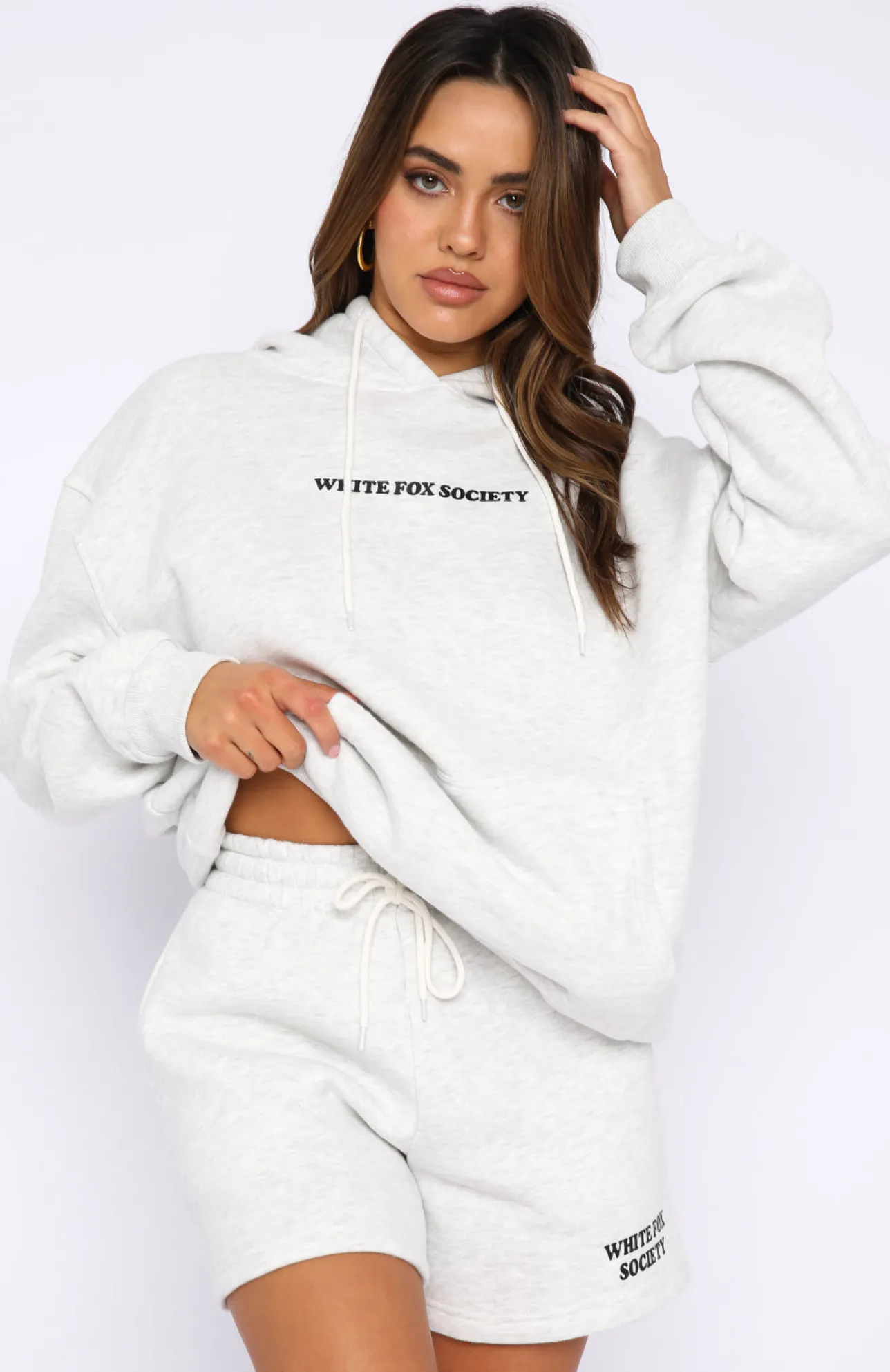 White Fox Boutique Go Bold Hoodie Marle grey Best