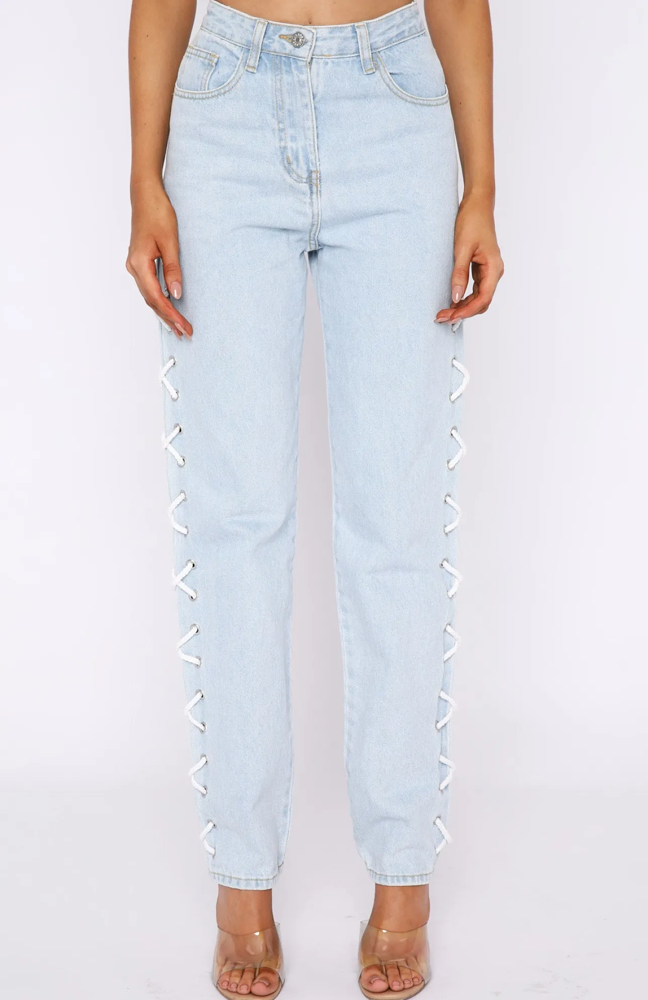 White Fox Boutique Going With The Flow Jeans Wash blue Cheap