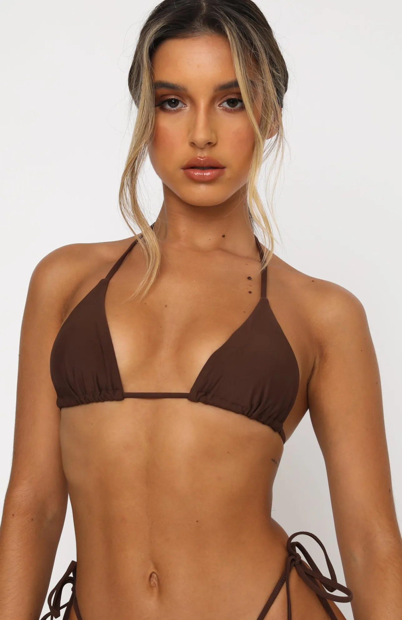 White Fox Boutique Golden Hour Bikini Top Chocolate brown New