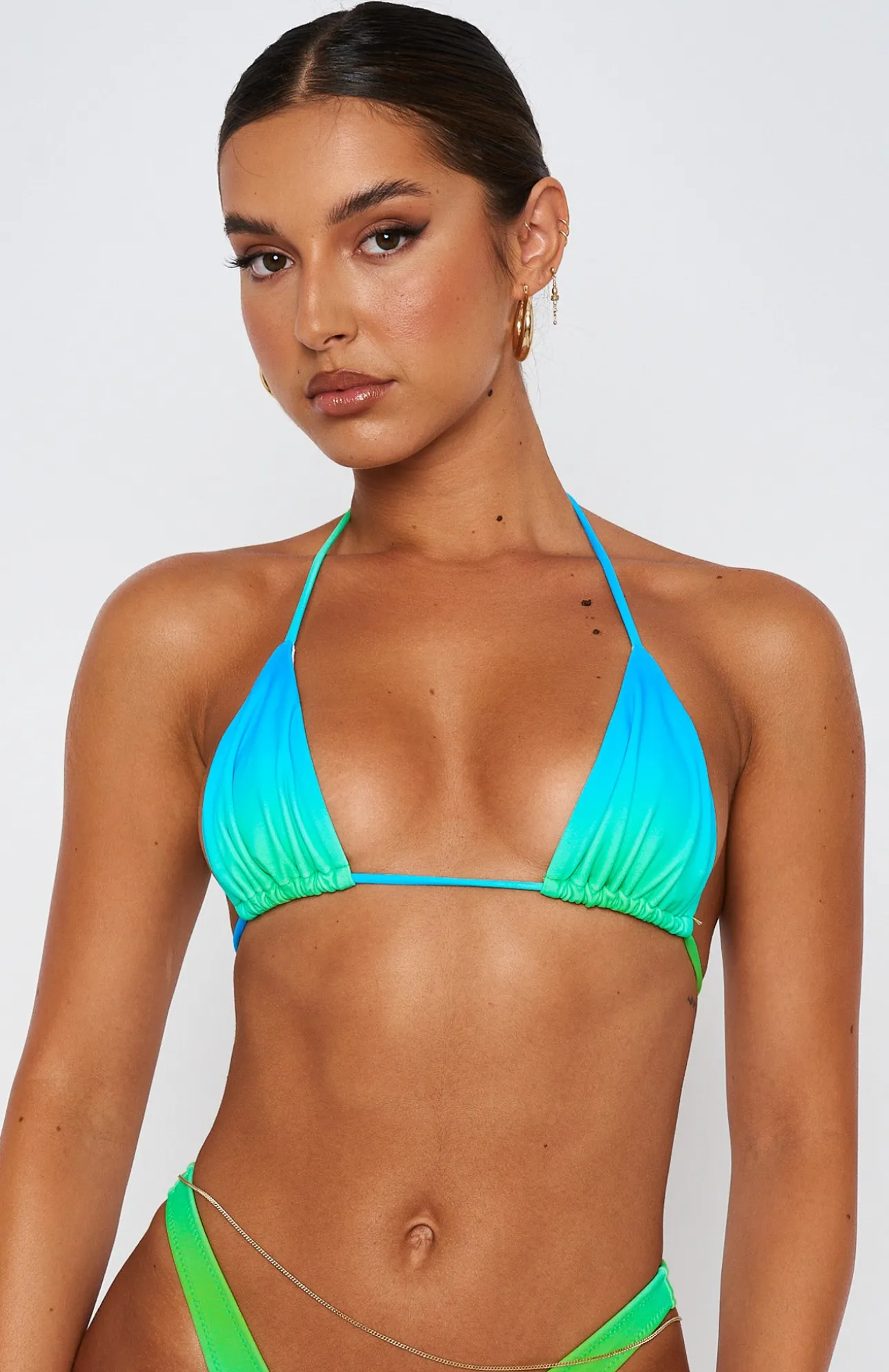 White Fox Boutique Golden Hour Bikini Top Ocean Ombre blue Cheap