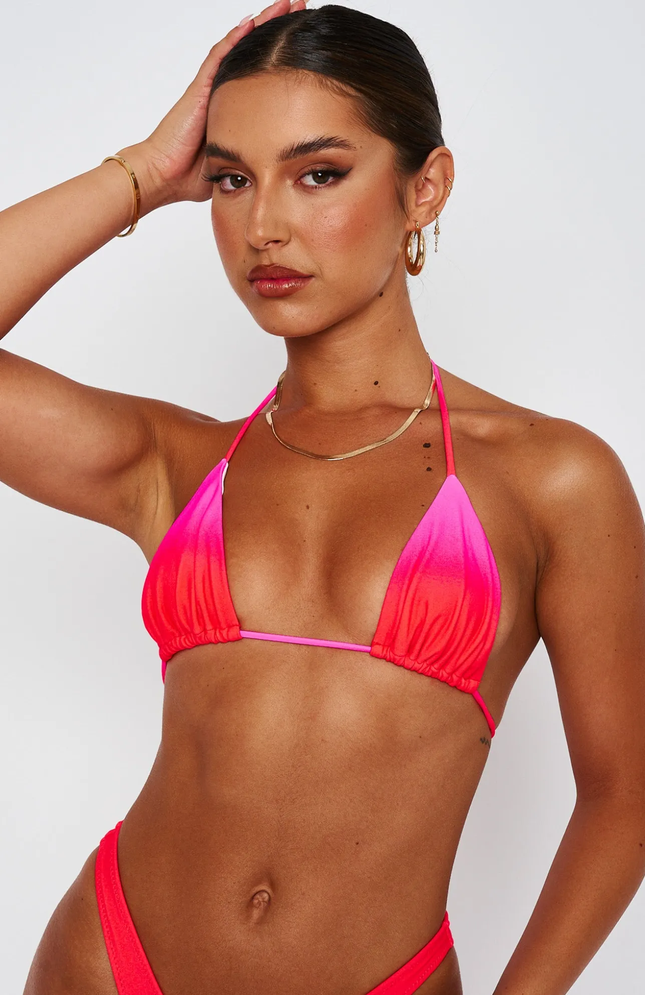 White Fox Boutique Golden Hour Bikini Top Strawberry Ombre pink Cheap
