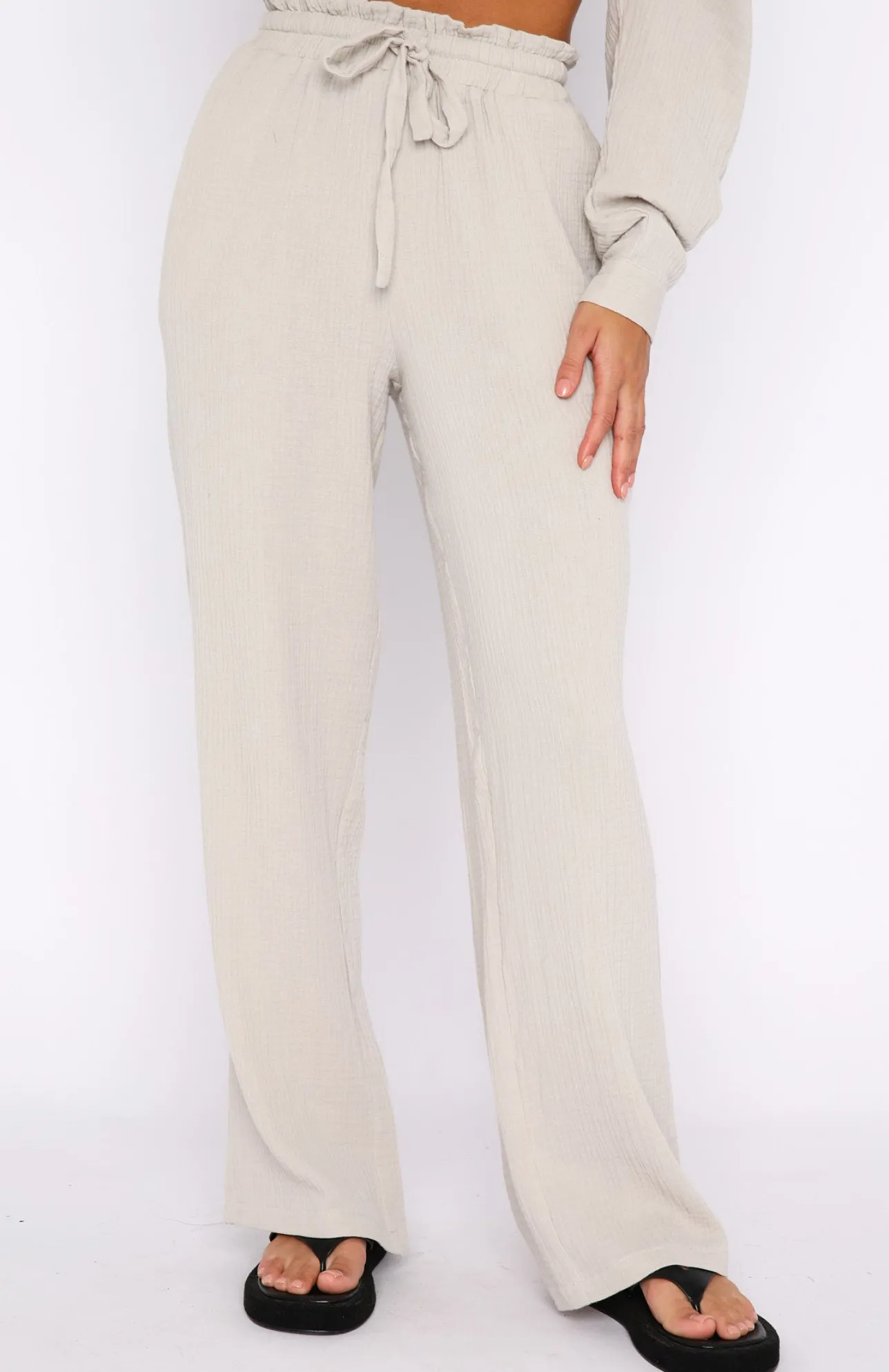 White Fox Boutique Golden Moment Pants Moon grey Best Sale