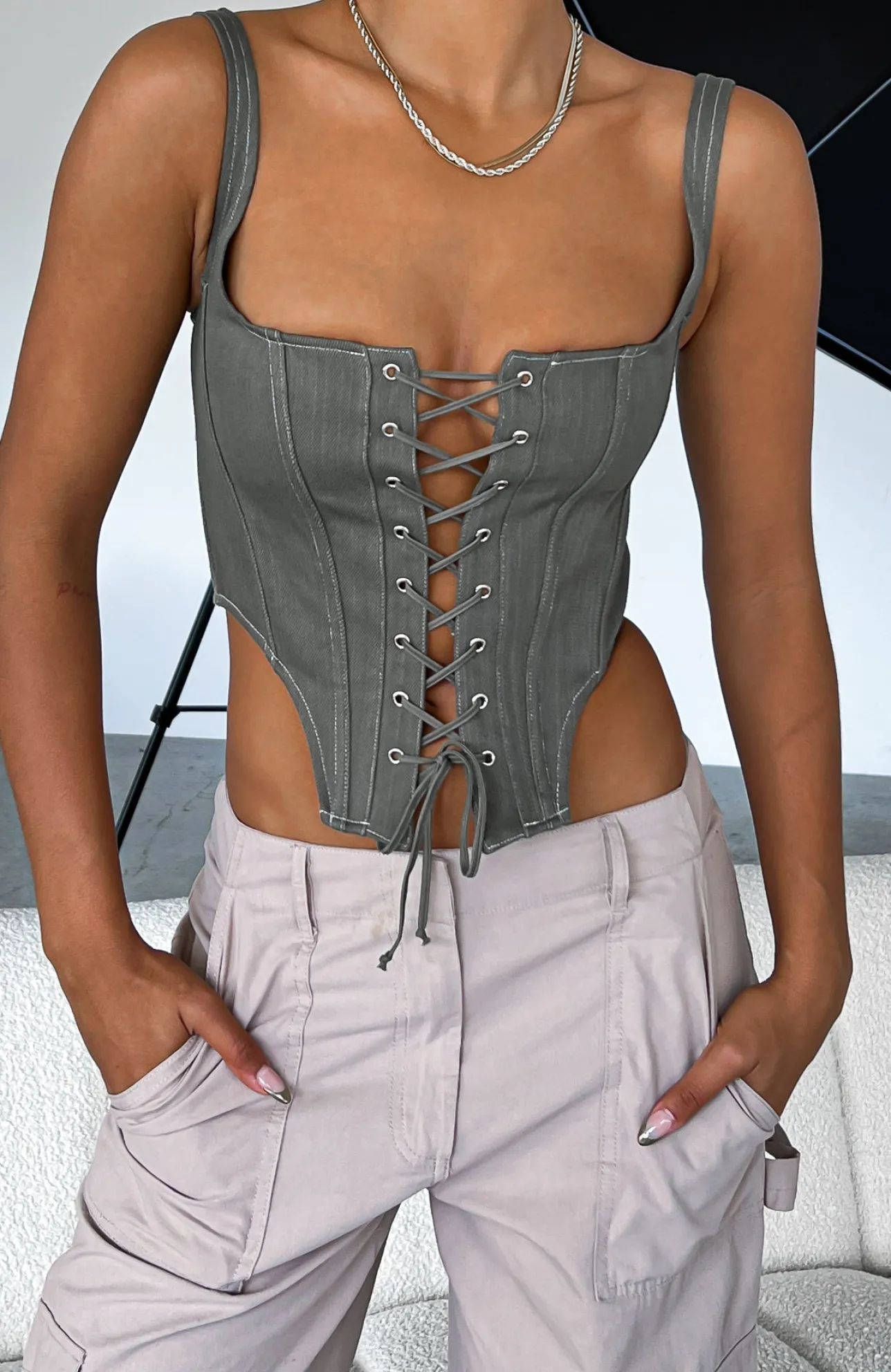 White Fox Boutique Good News Bustier Bottle green Best