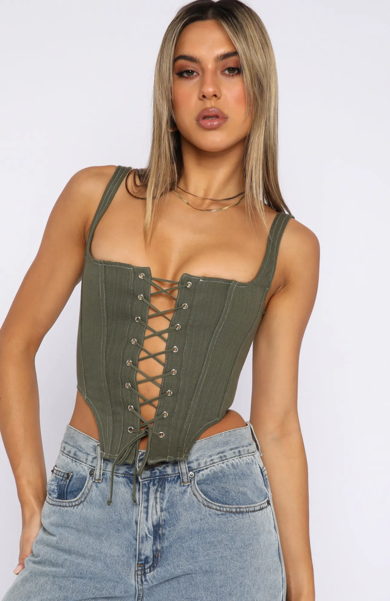 White Fox Boutique Good News Bustier Bottle green Best
