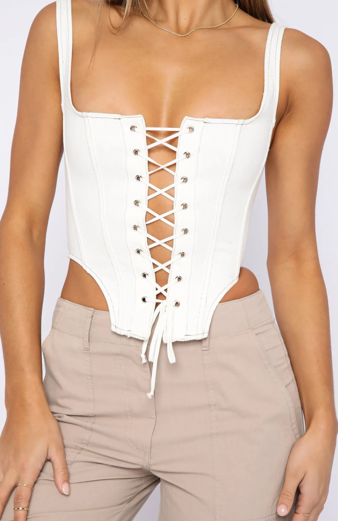 White Fox Boutique Good News Bustier Off white Sale