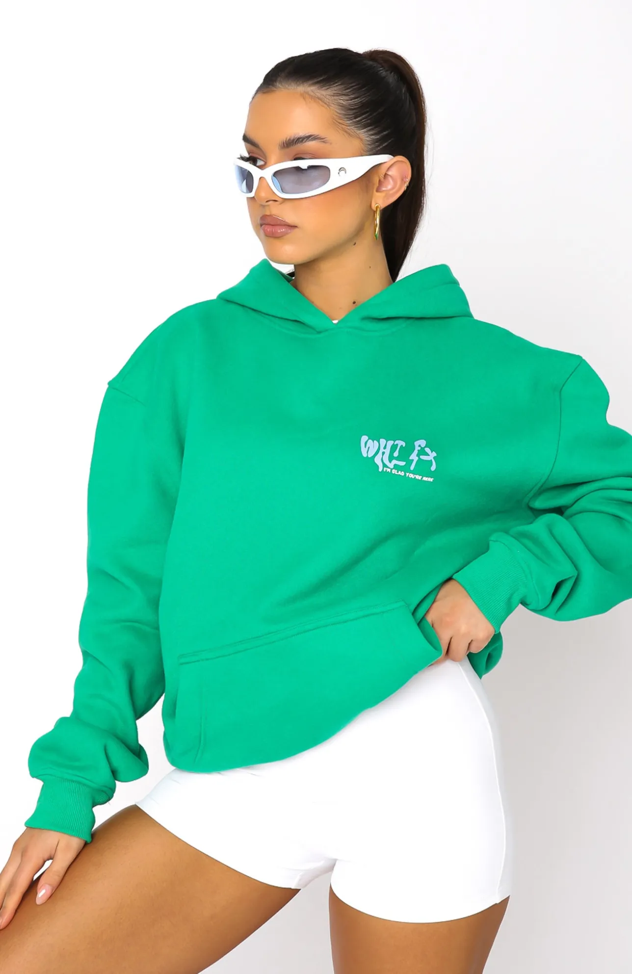 White Fox Boutique Happy Place Hoodie green Store