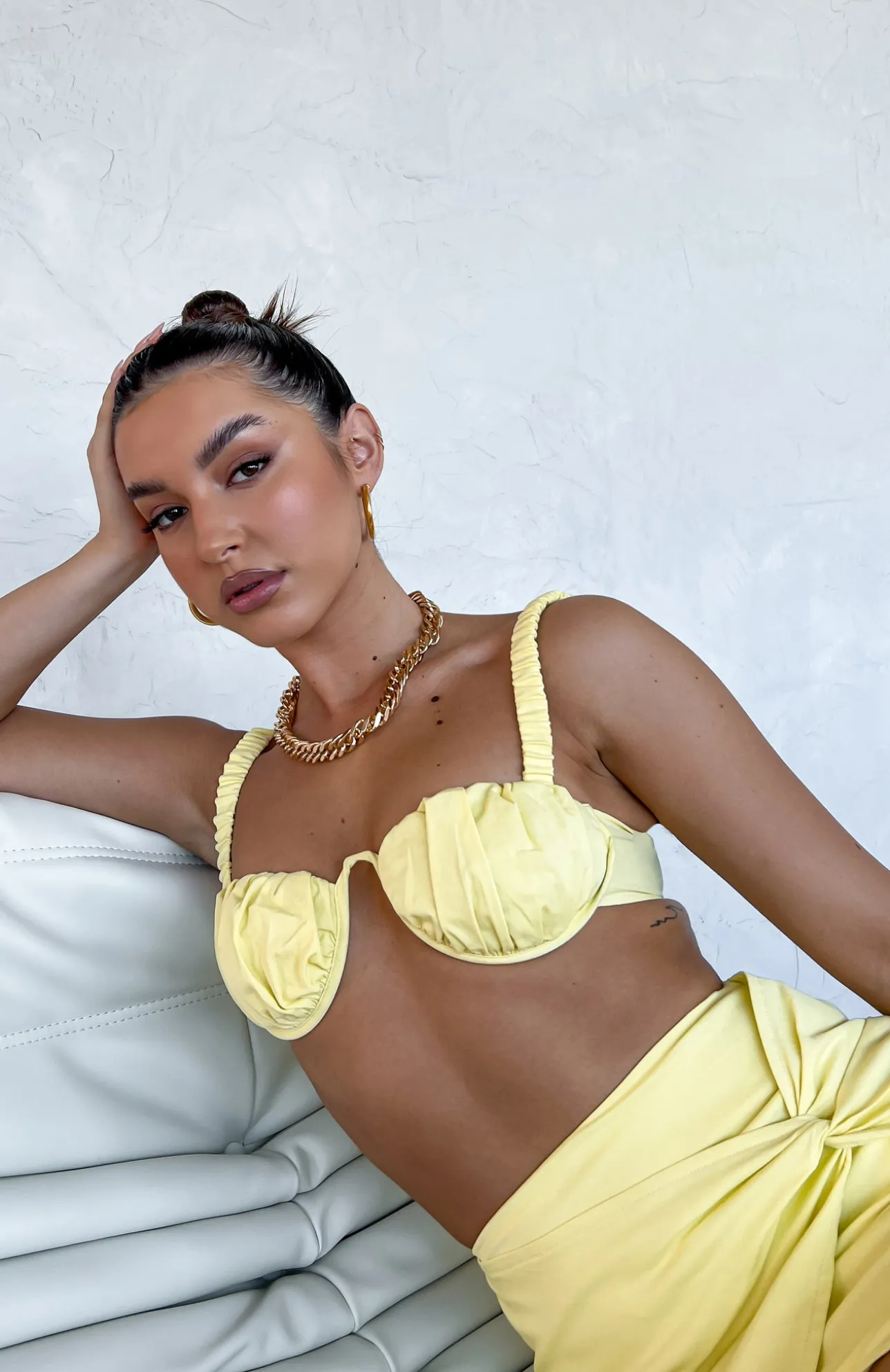 White Fox Boutique Have A Moment Crop Lemon yellow Flash Sale