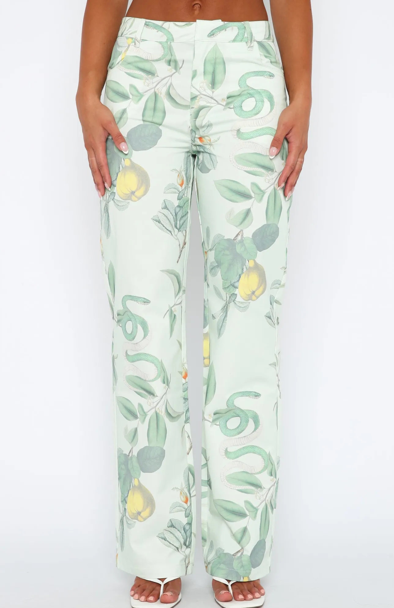 White Fox Boutique Here To Stay Pants Serpent green Cheap