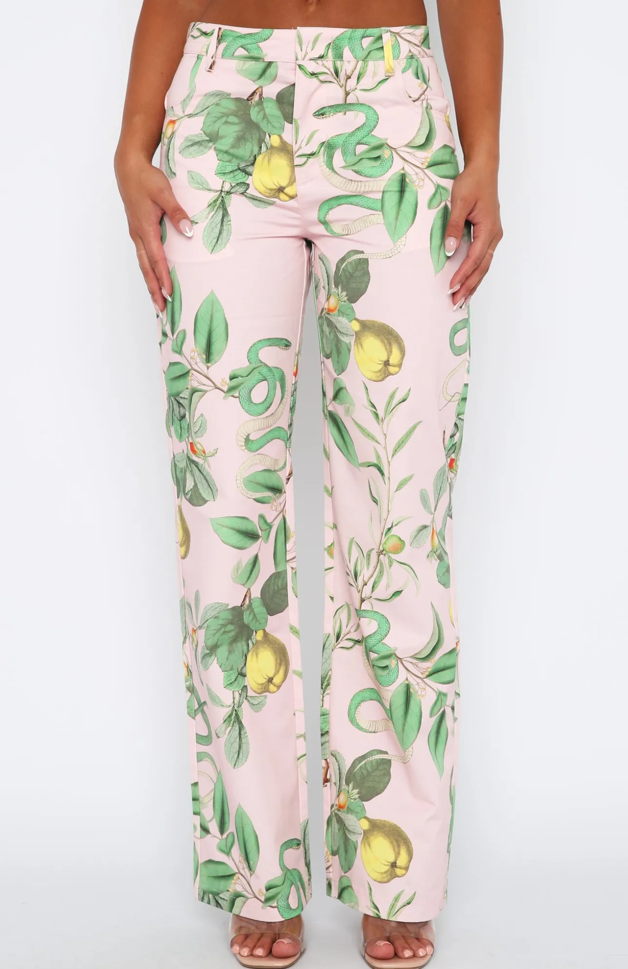 White Fox Boutique Here To Stay Pants Serpent pink Sale