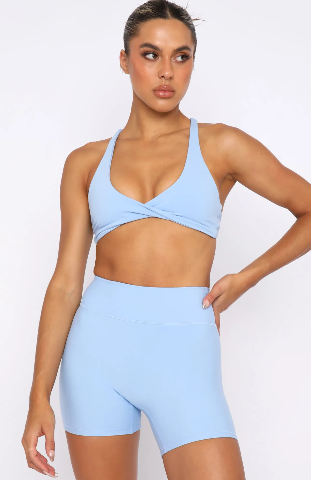 White Fox Boutique High Definition Sports Bra Sky blue Shop