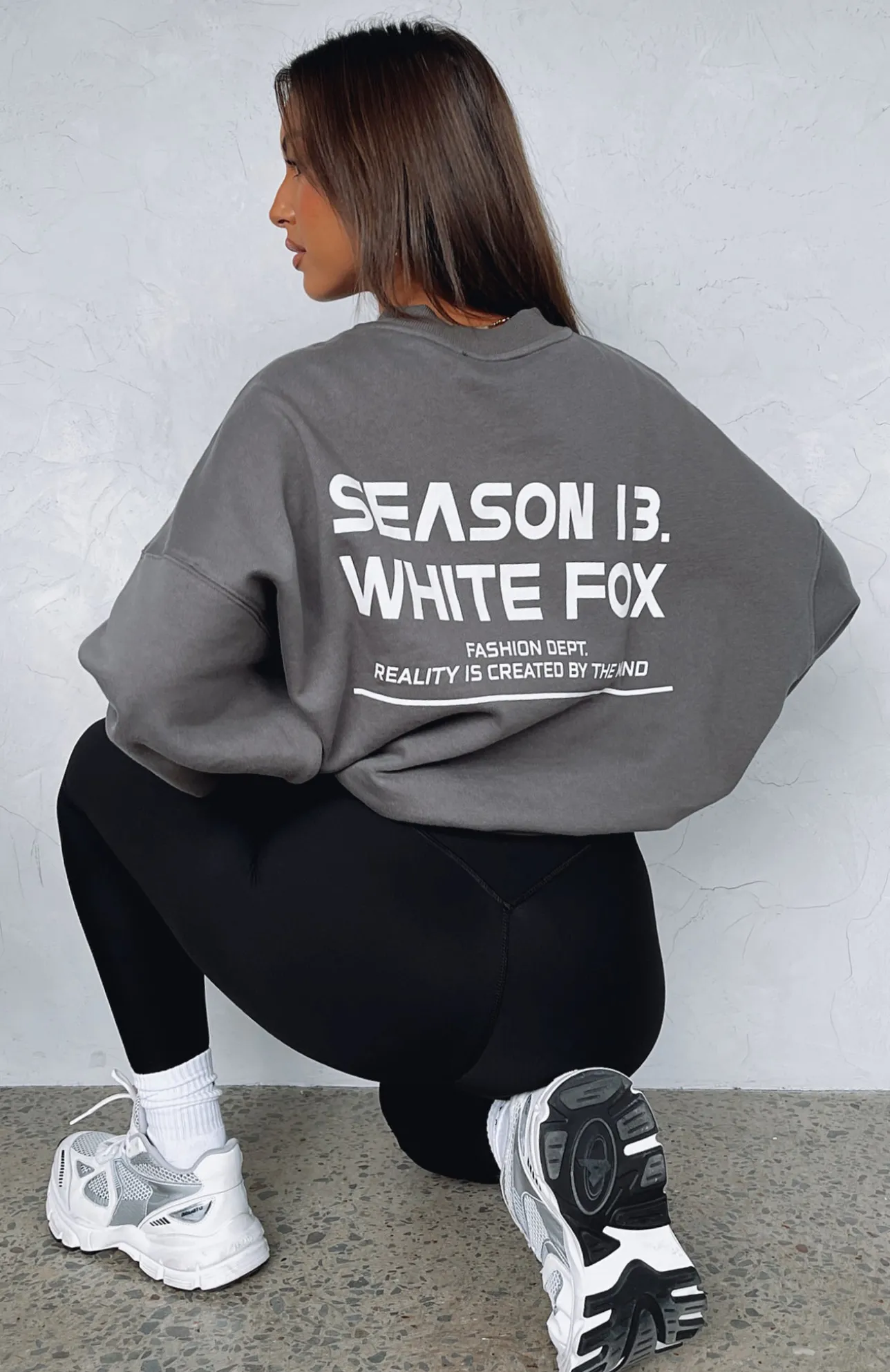 White Fox Boutique High Status Sweater Slate grey Fashion