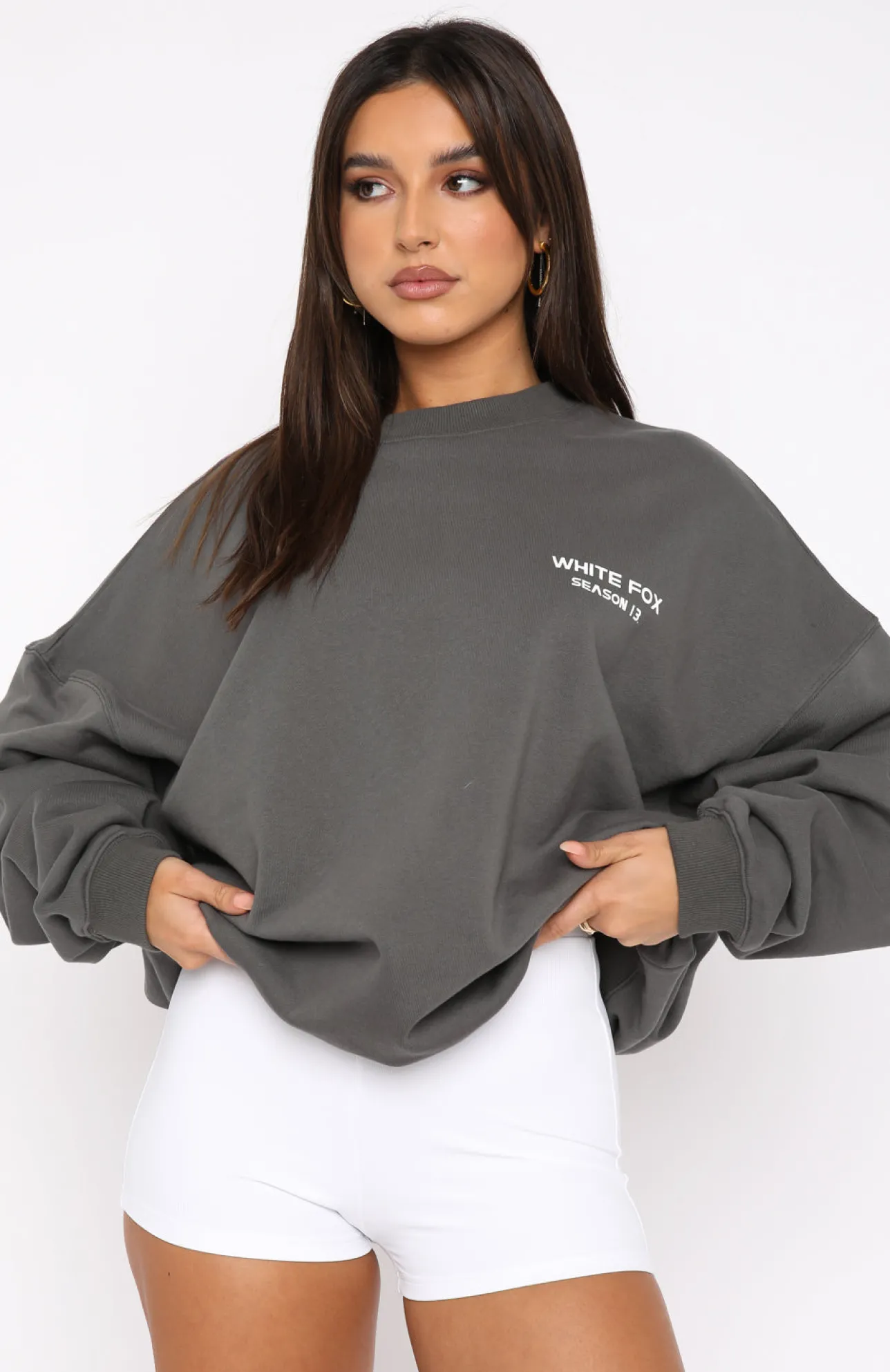 White Fox Boutique High Status Sweater Slate grey Fashion
