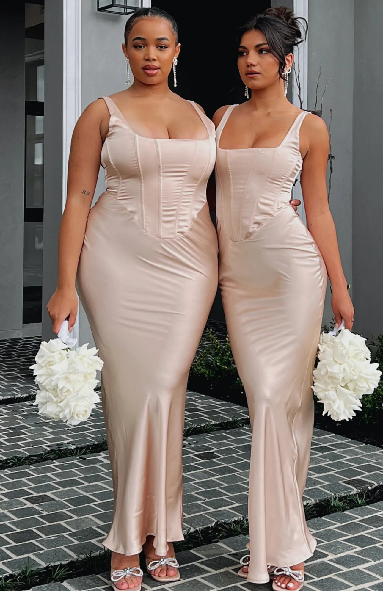 White Fox Boutique I Wanna Be Yours Maxi Dress Champagne gold Cheap