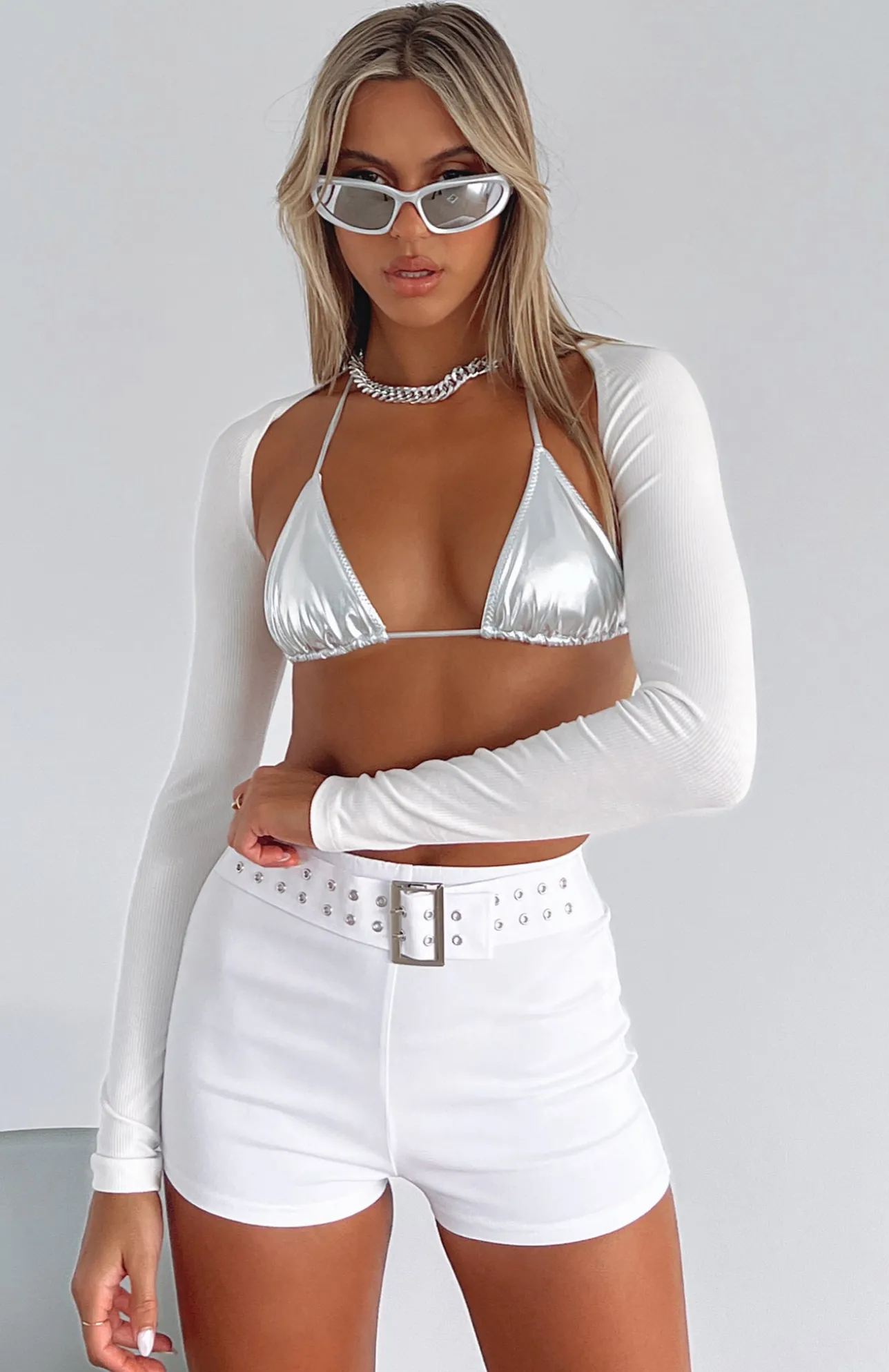 White Fox Boutique In Focus Mini Shorts white Flash Sale