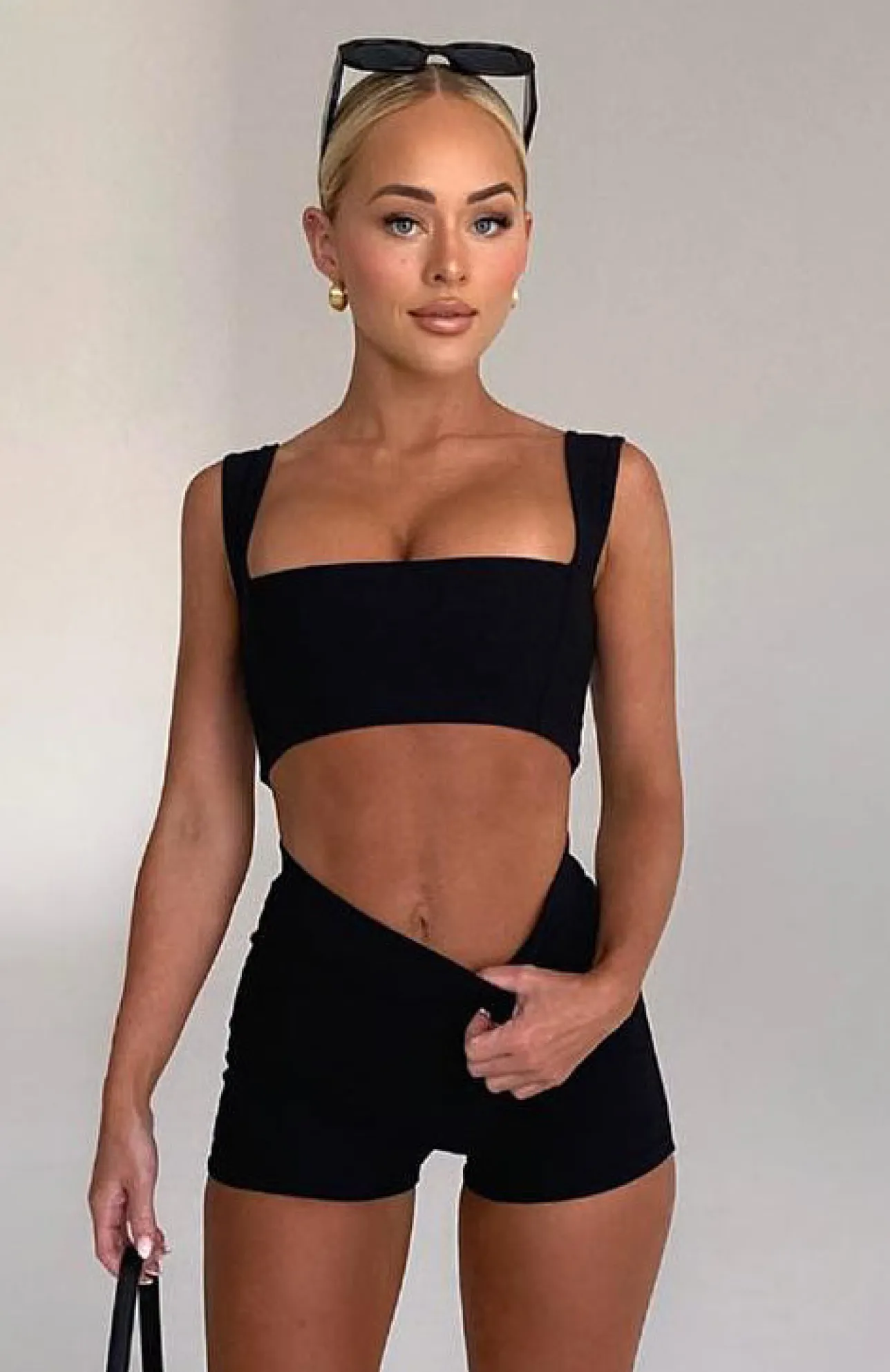 White Fox Boutique In The Mix Crop black Flash Sale