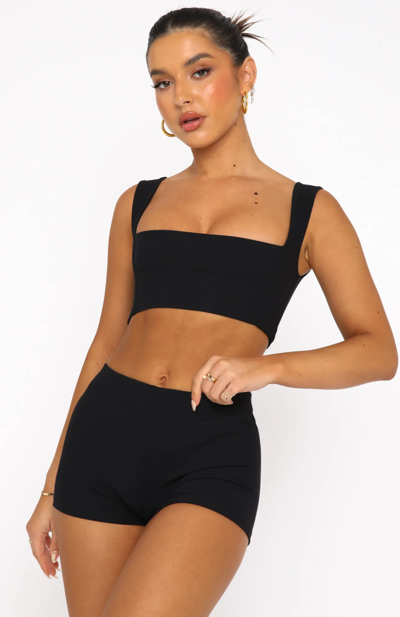 White Fox Boutique In The Mix Crop black Flash Sale