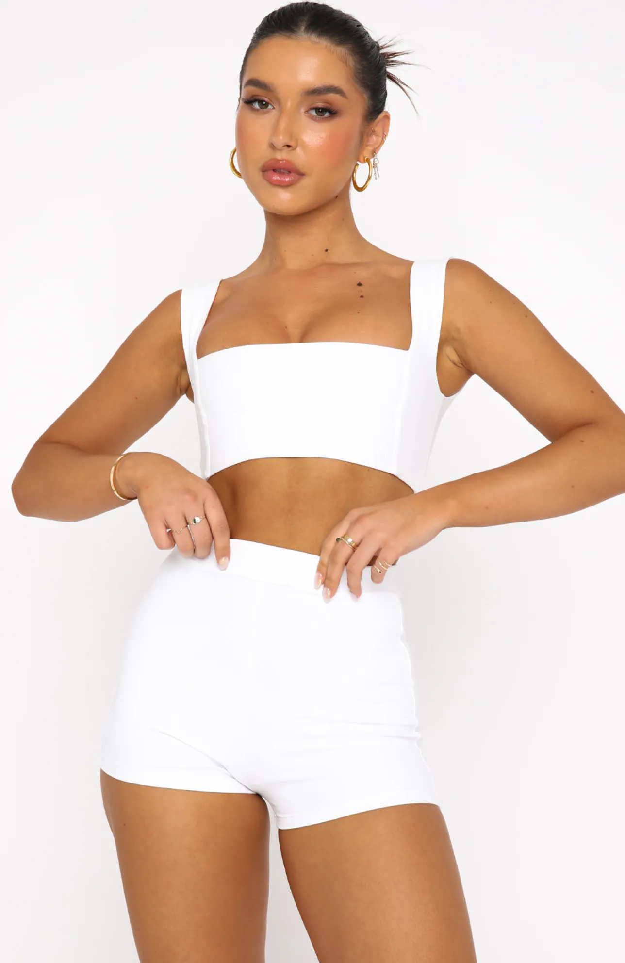 White Fox Boutique In The Mix Crop white Discount