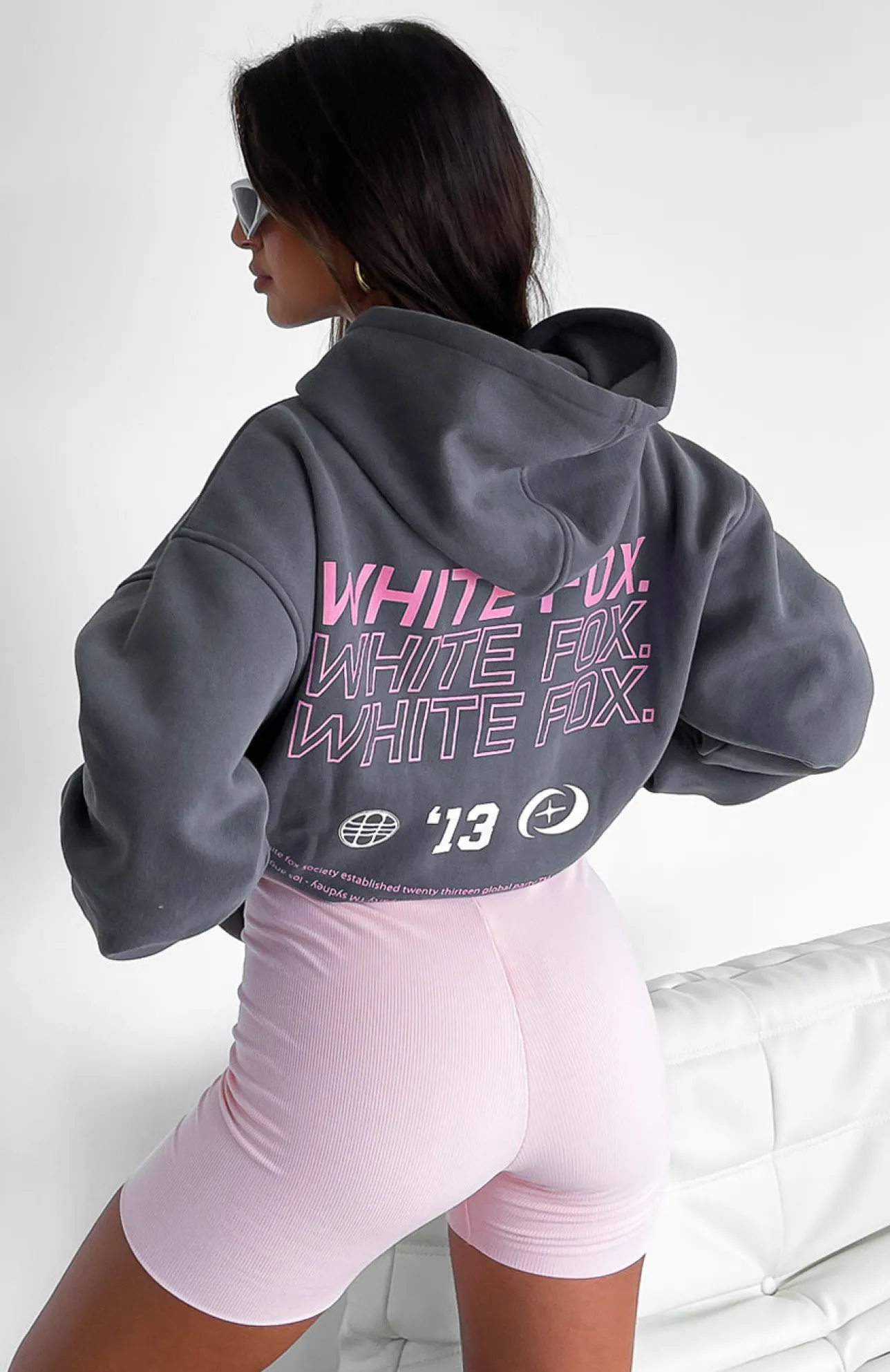 White Fox Boutique In Transit Oversized Hoodie Volcanic grey Hot