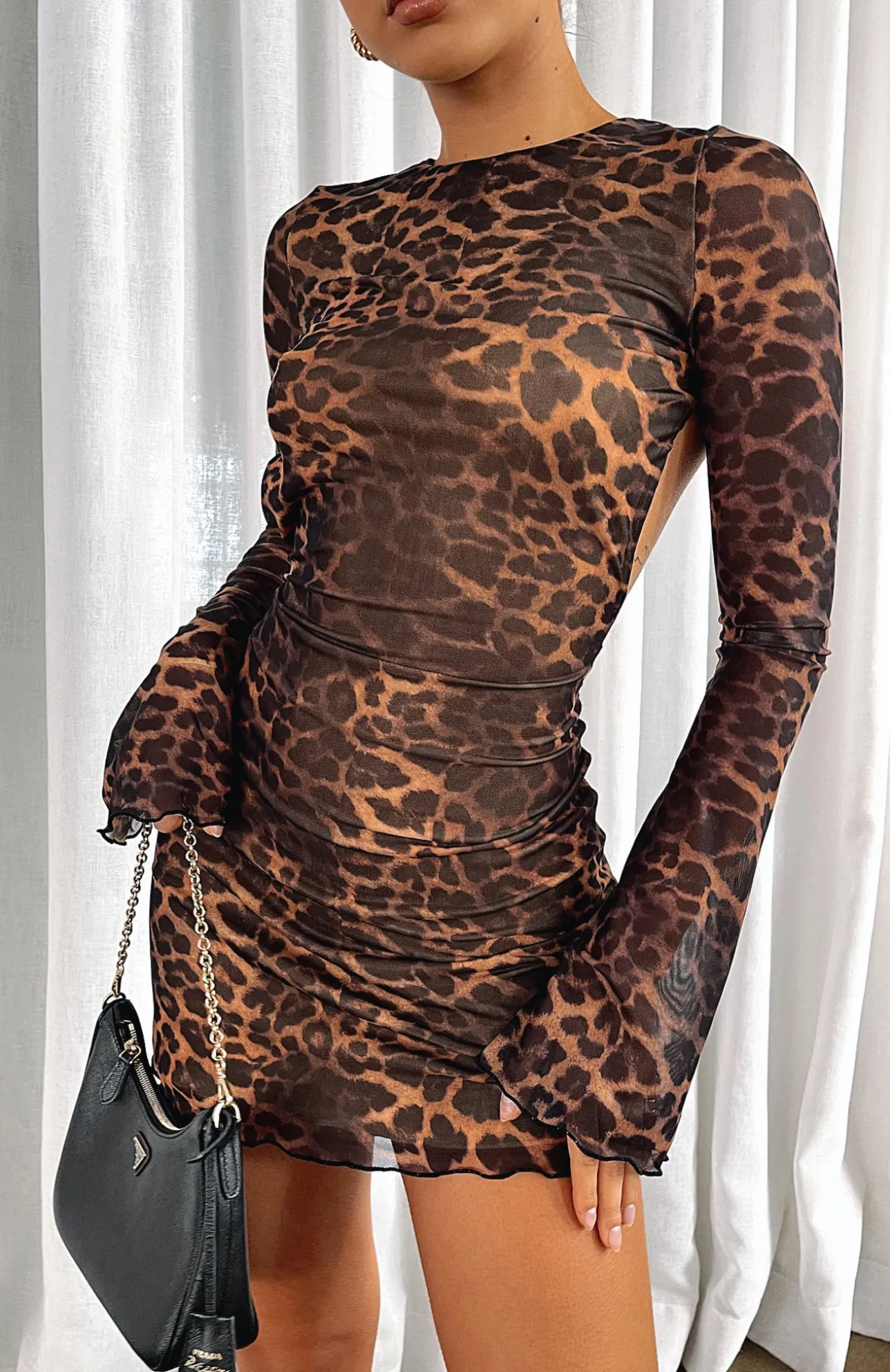 White Fox Boutique Indulge Me Mini Dress Leopard Print brown Shop