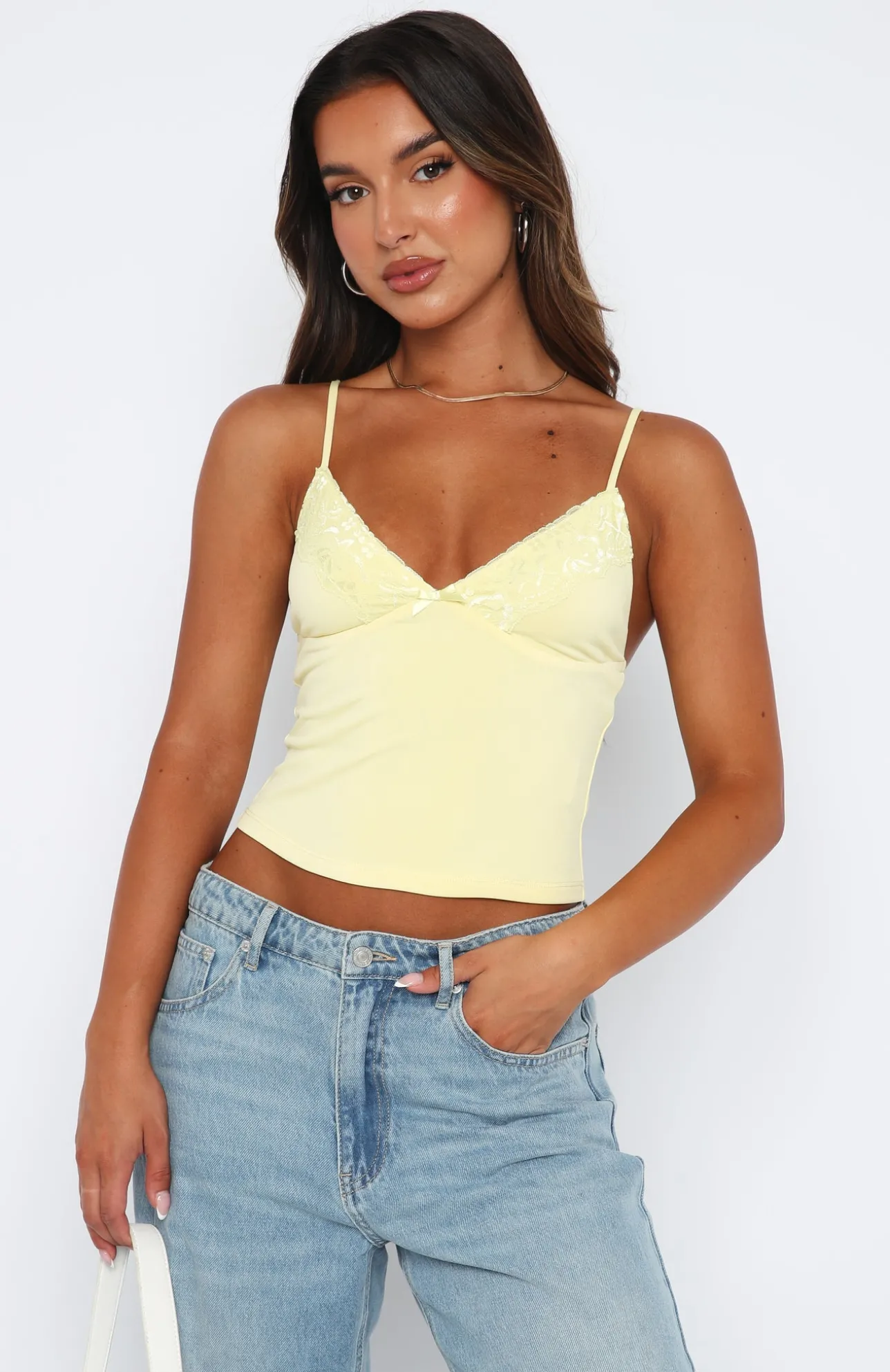 White Fox Boutique Infatuation Cami Lemon yellow Sale