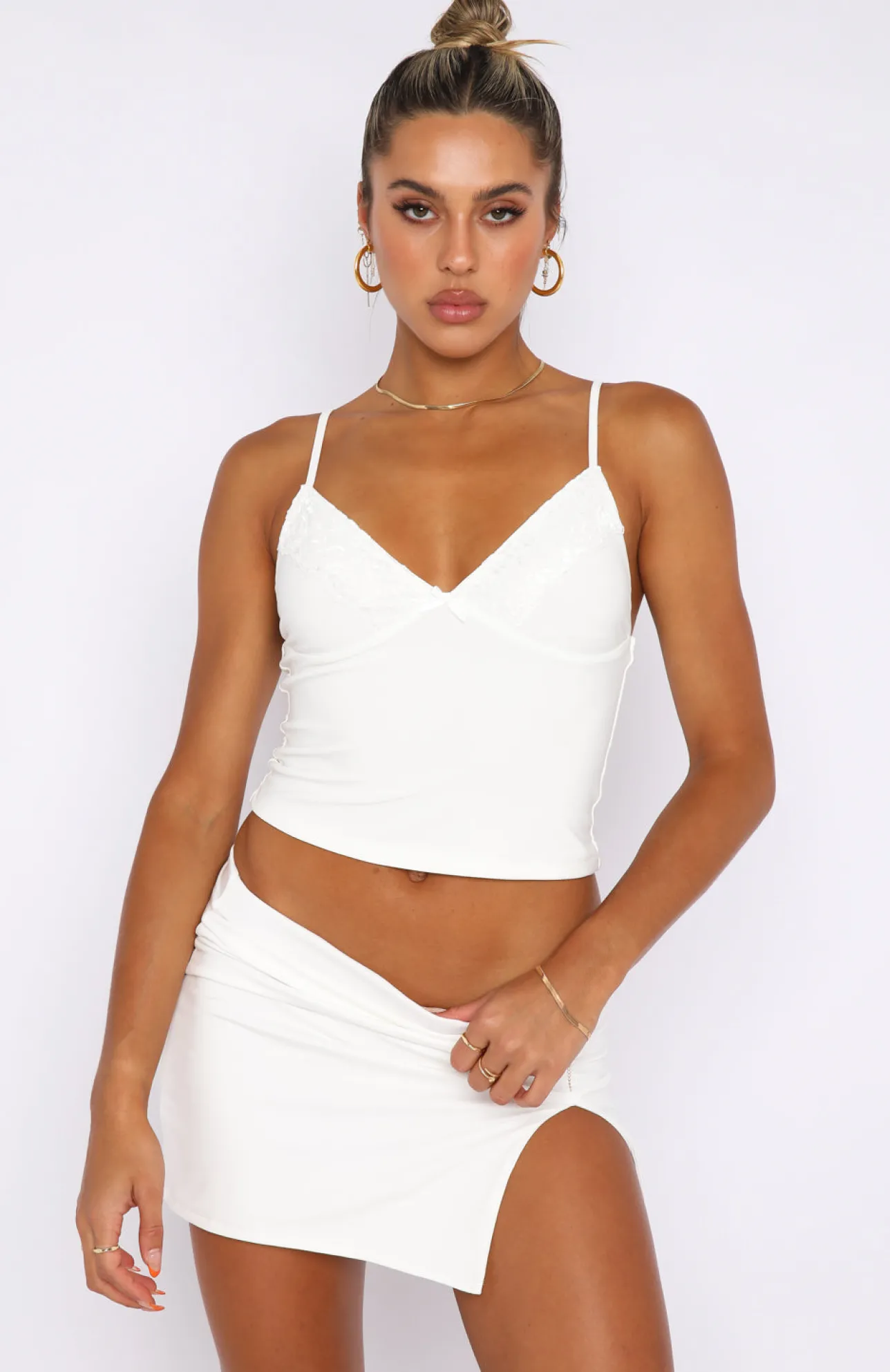White Fox Boutique Infatuation Cami white Hot