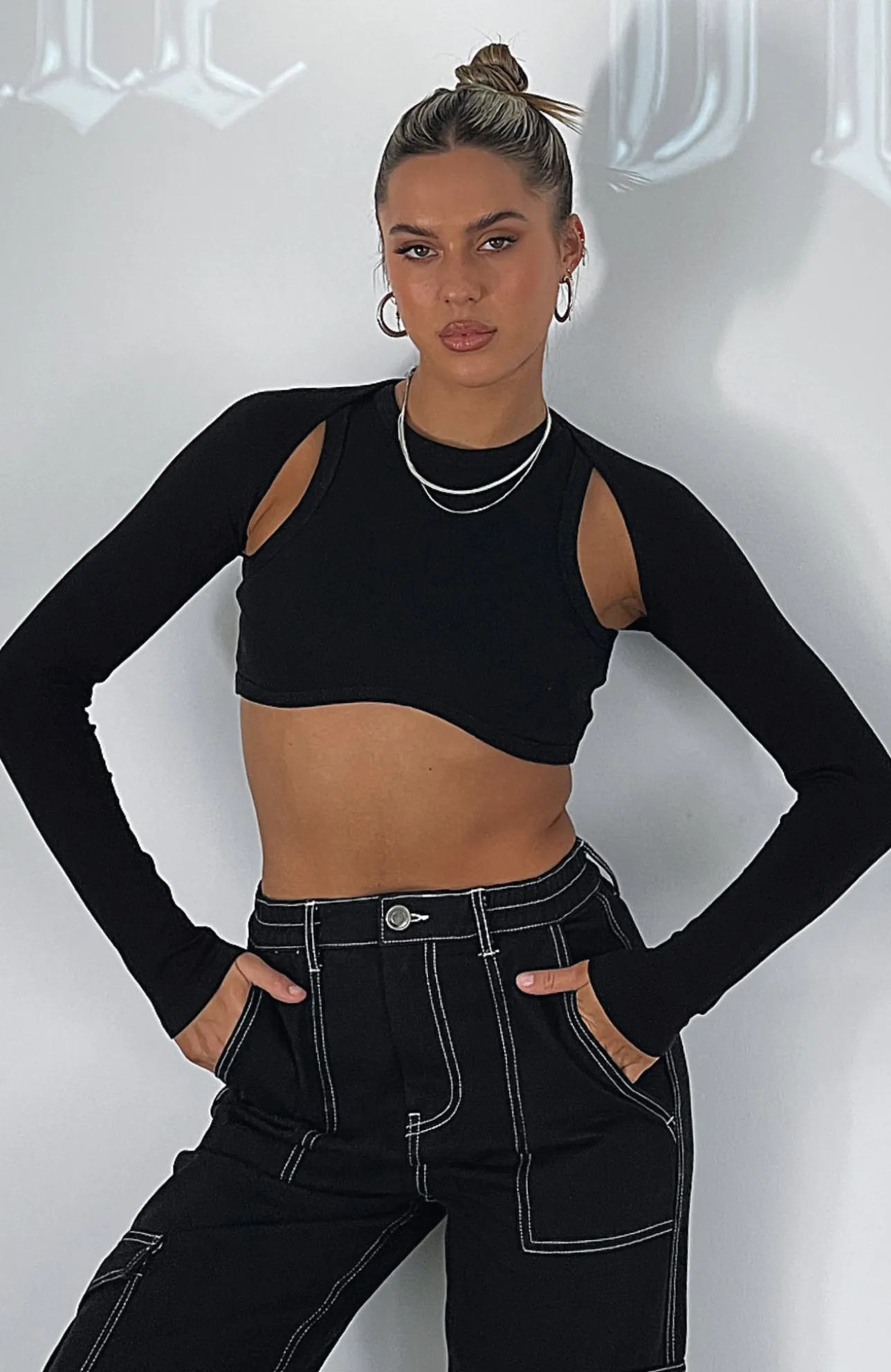 White Fox Boutique Inside Scoop Bolero black Sale