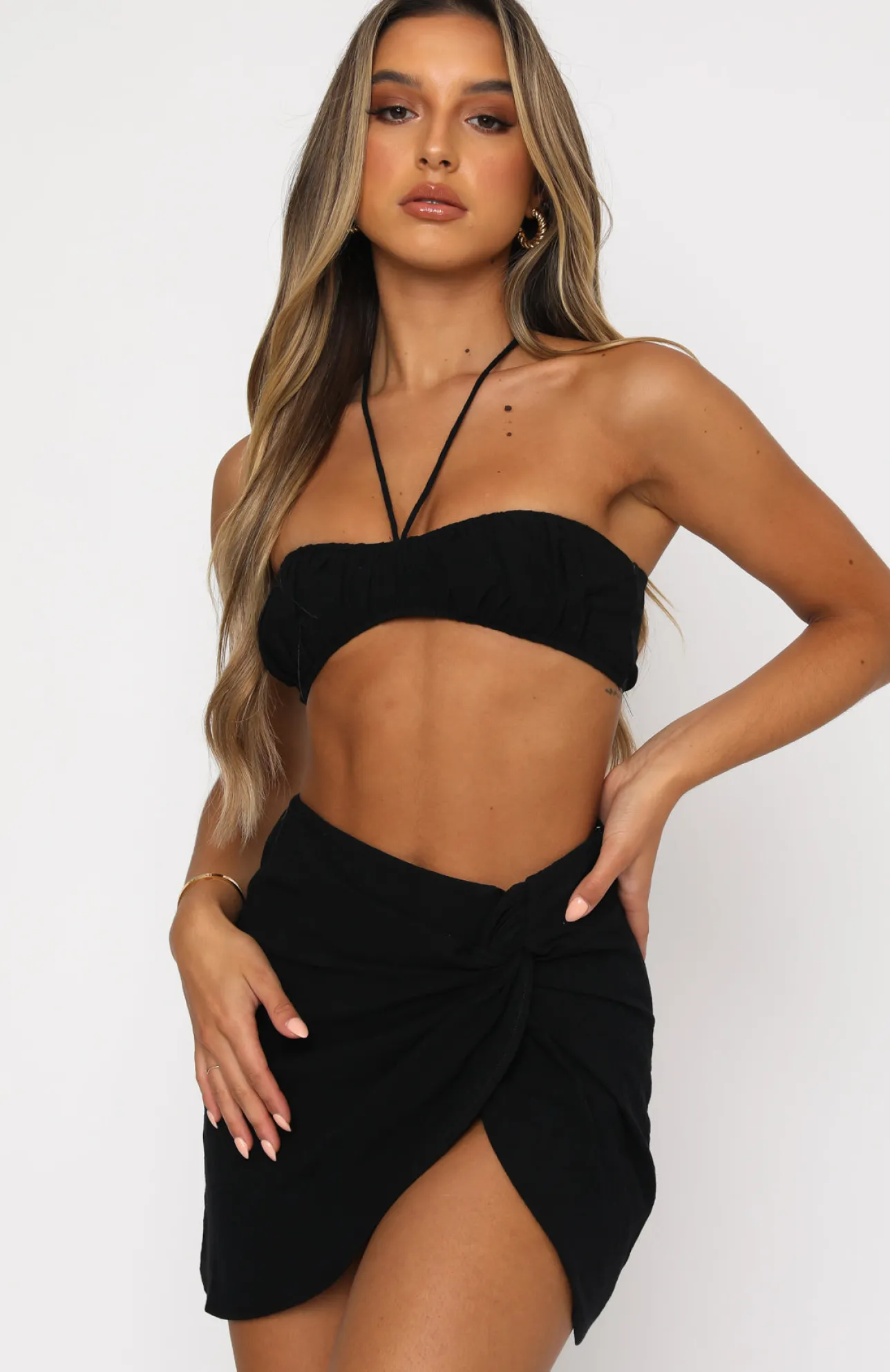 White Fox Boutique Italian Romance Crop black Outlet